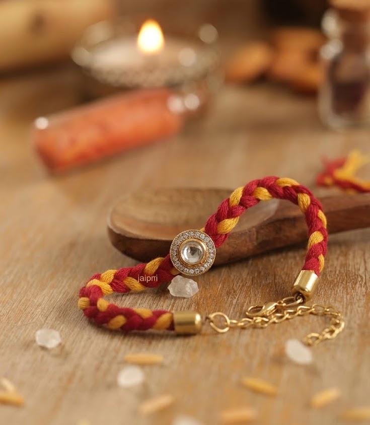 Kundan Mauli Braided Rakhi