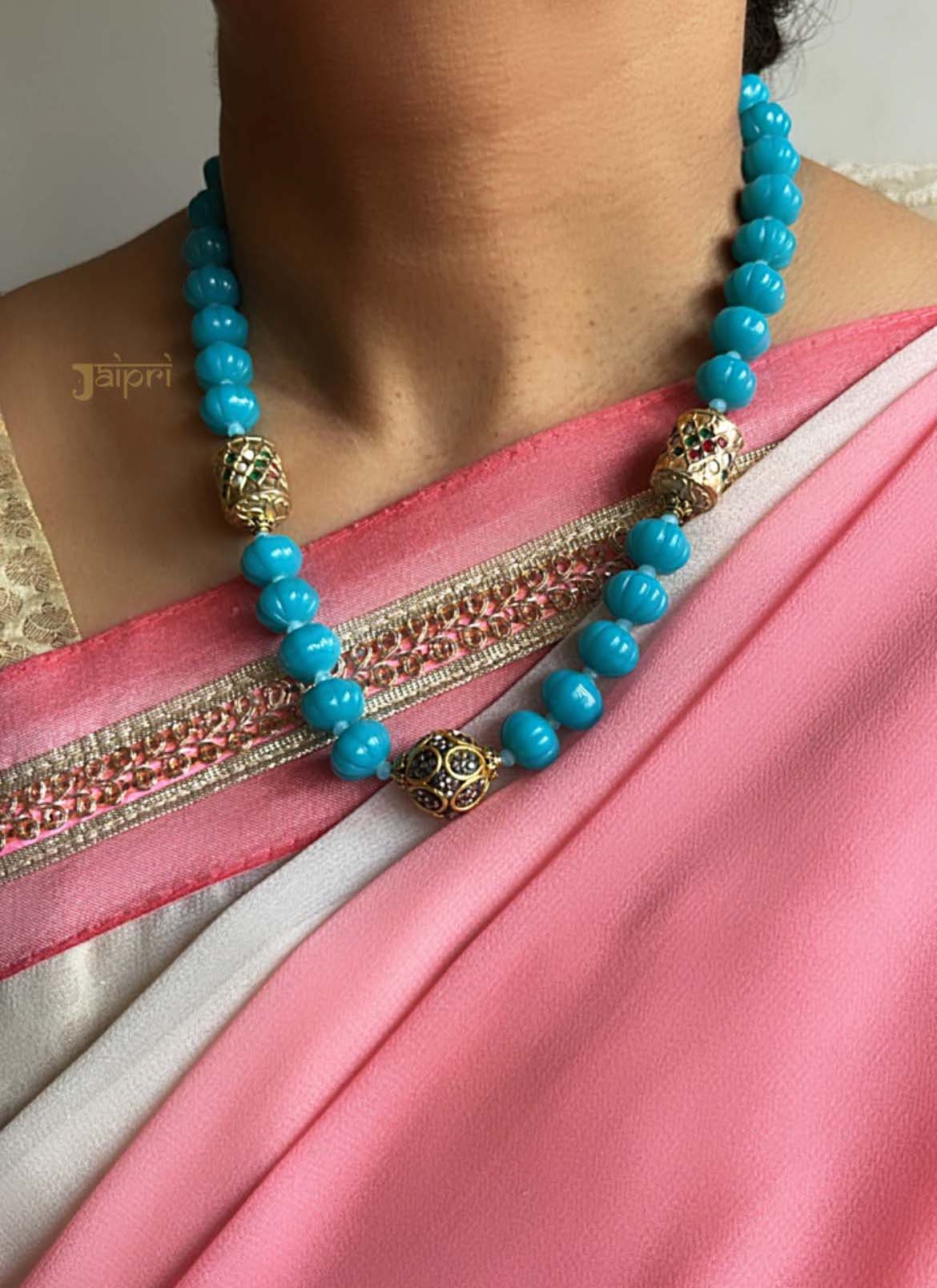 Turquoise Meenakari Adorable Necklace With Earrings