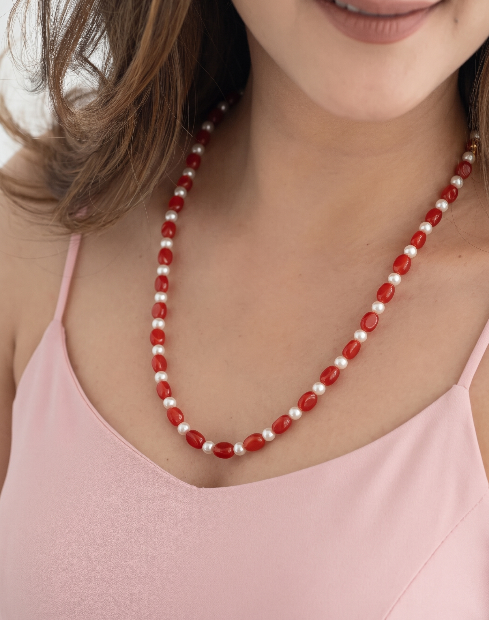 Sophie Red Orange Stone Necklace