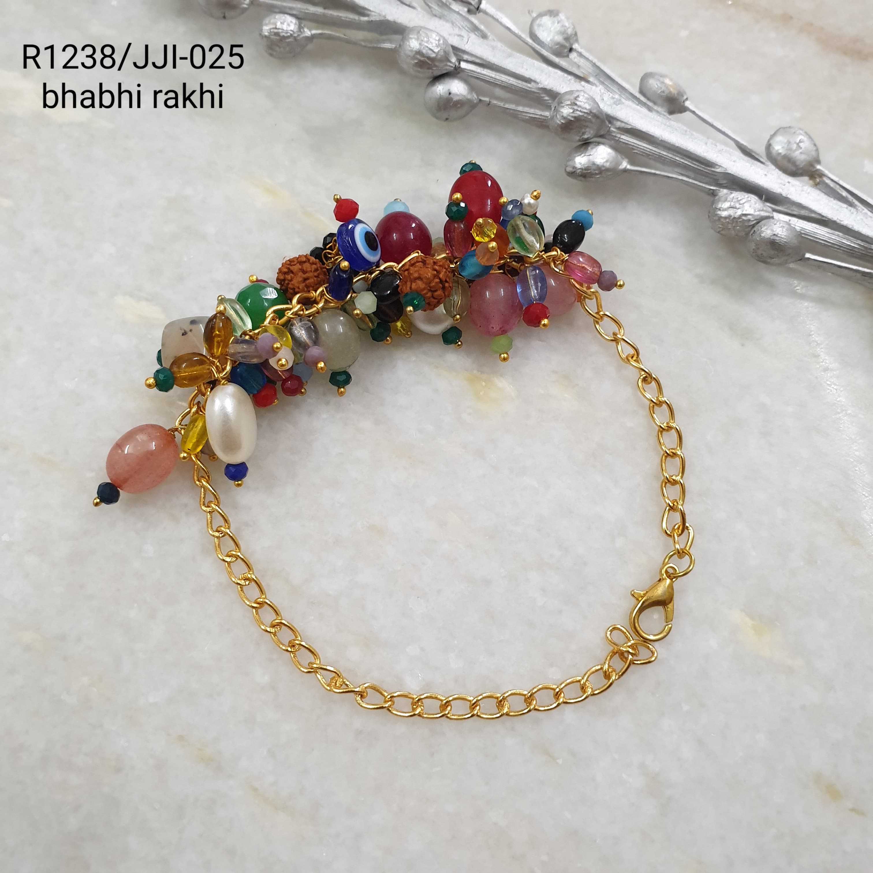 Multi Stone Bhabhi Bracelet Rakhi