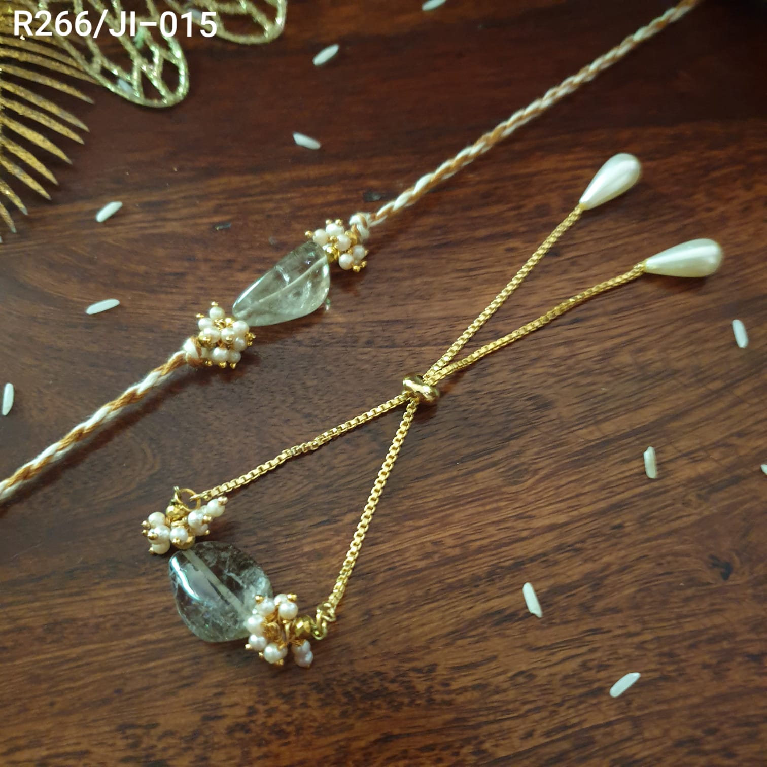 Grey Stone Couple Rakhi Set