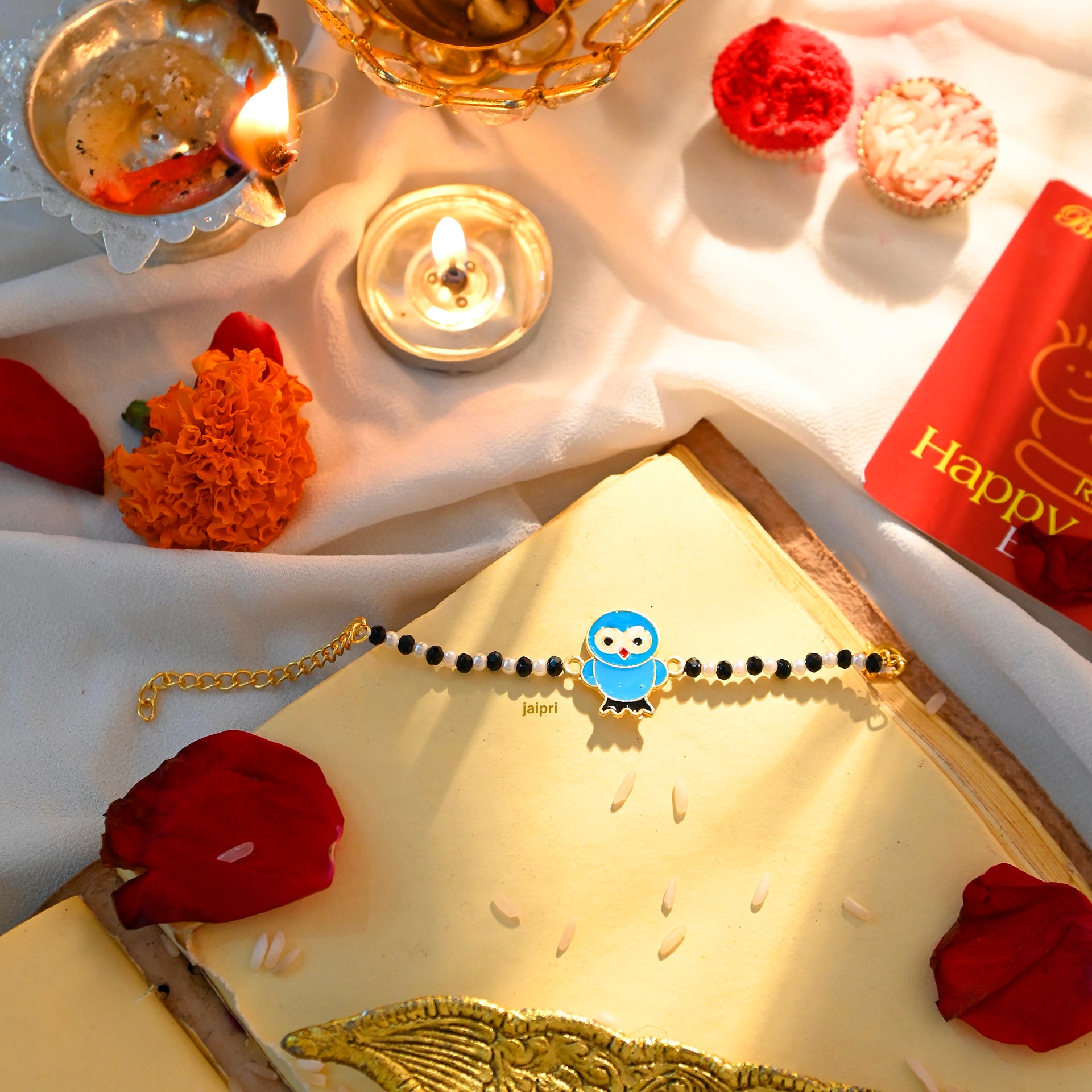 Blue Baby Bird Nazariya Rakhi For Kids