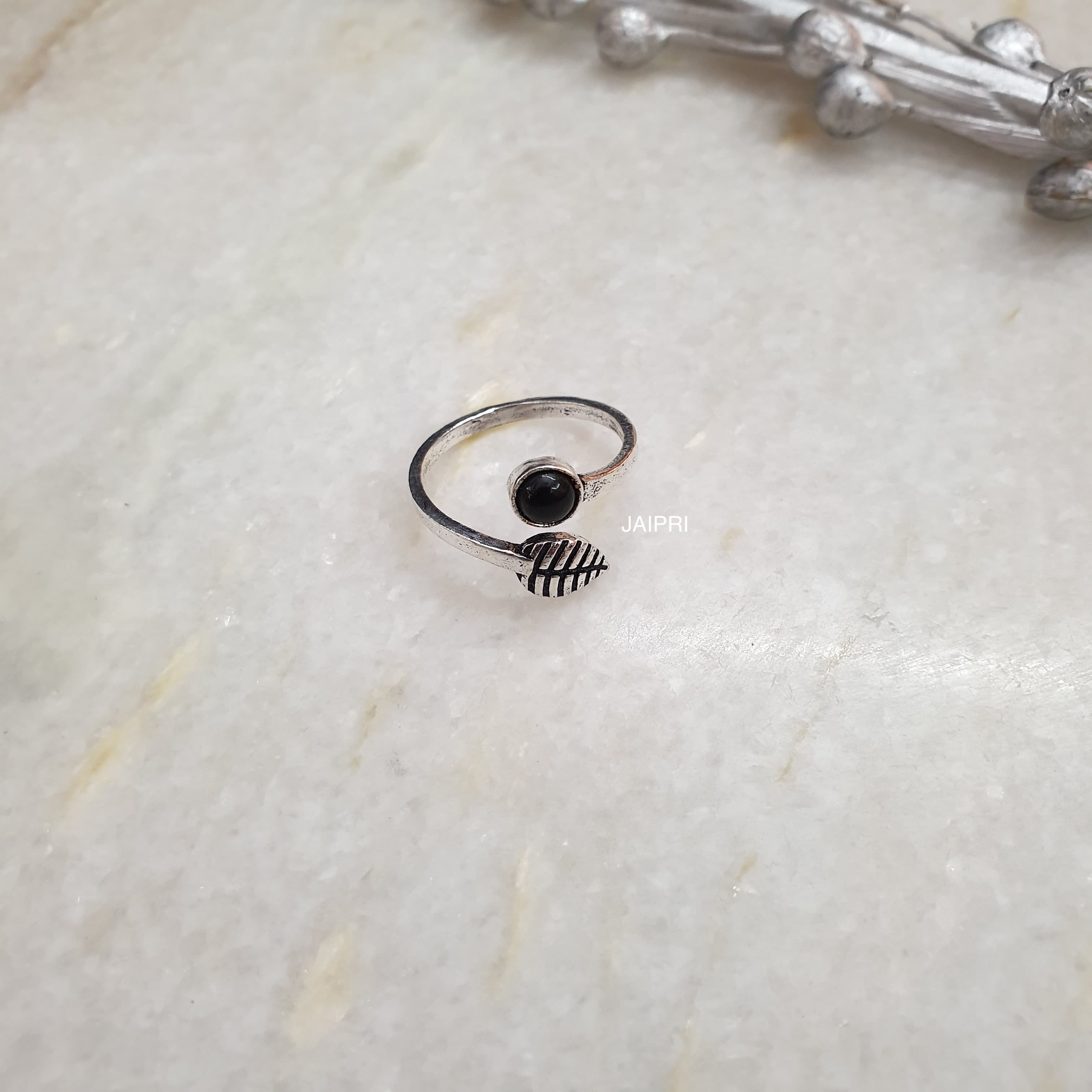 Black Onyx Stone Adjustable Handmade Ring