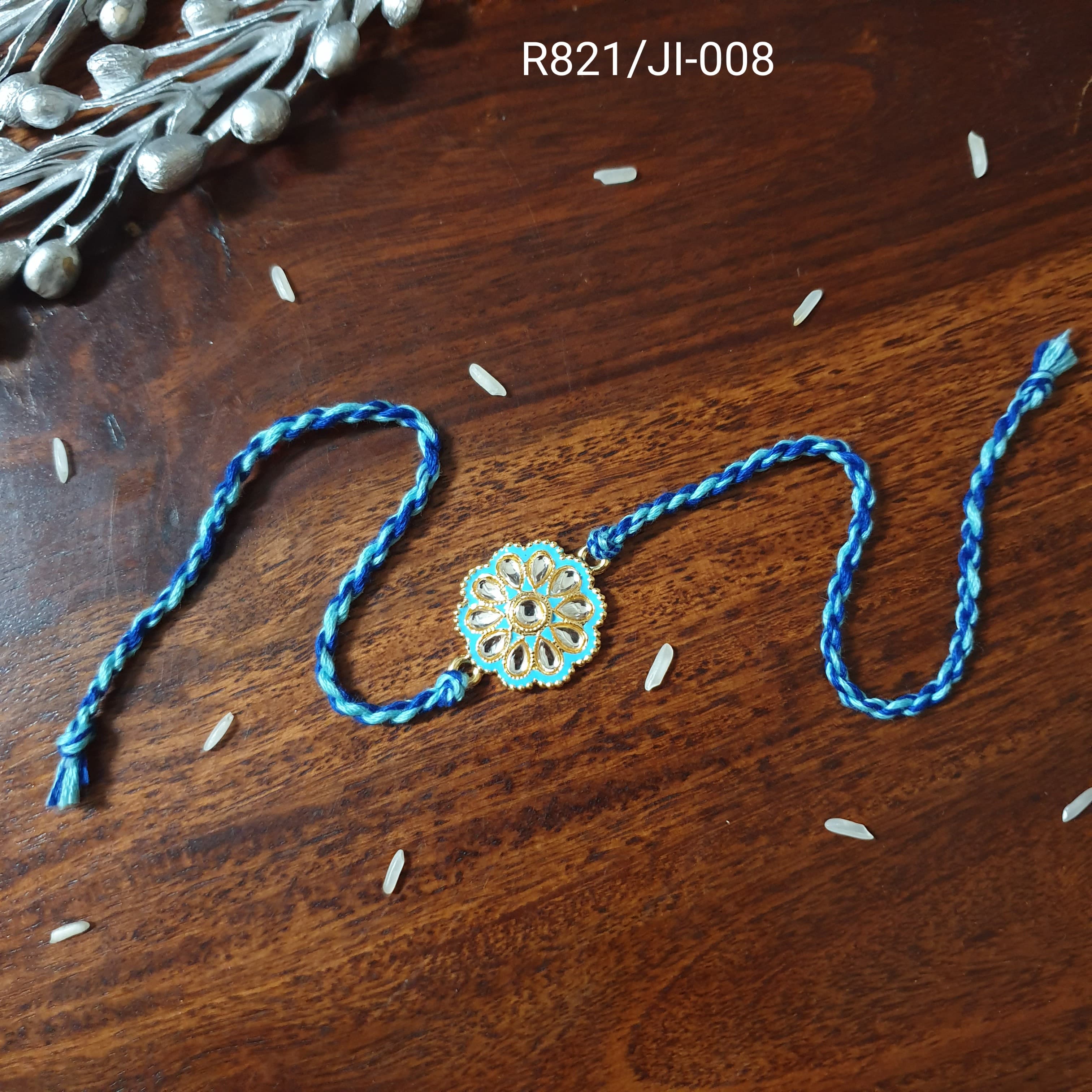 Blue Meenakari Rakhi For Bhai (Pack of One)