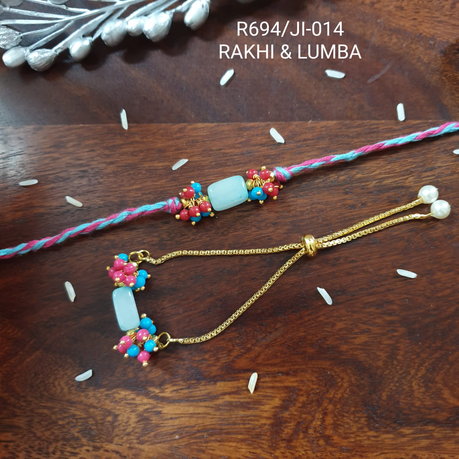 Blue Stone Couple Rakhi