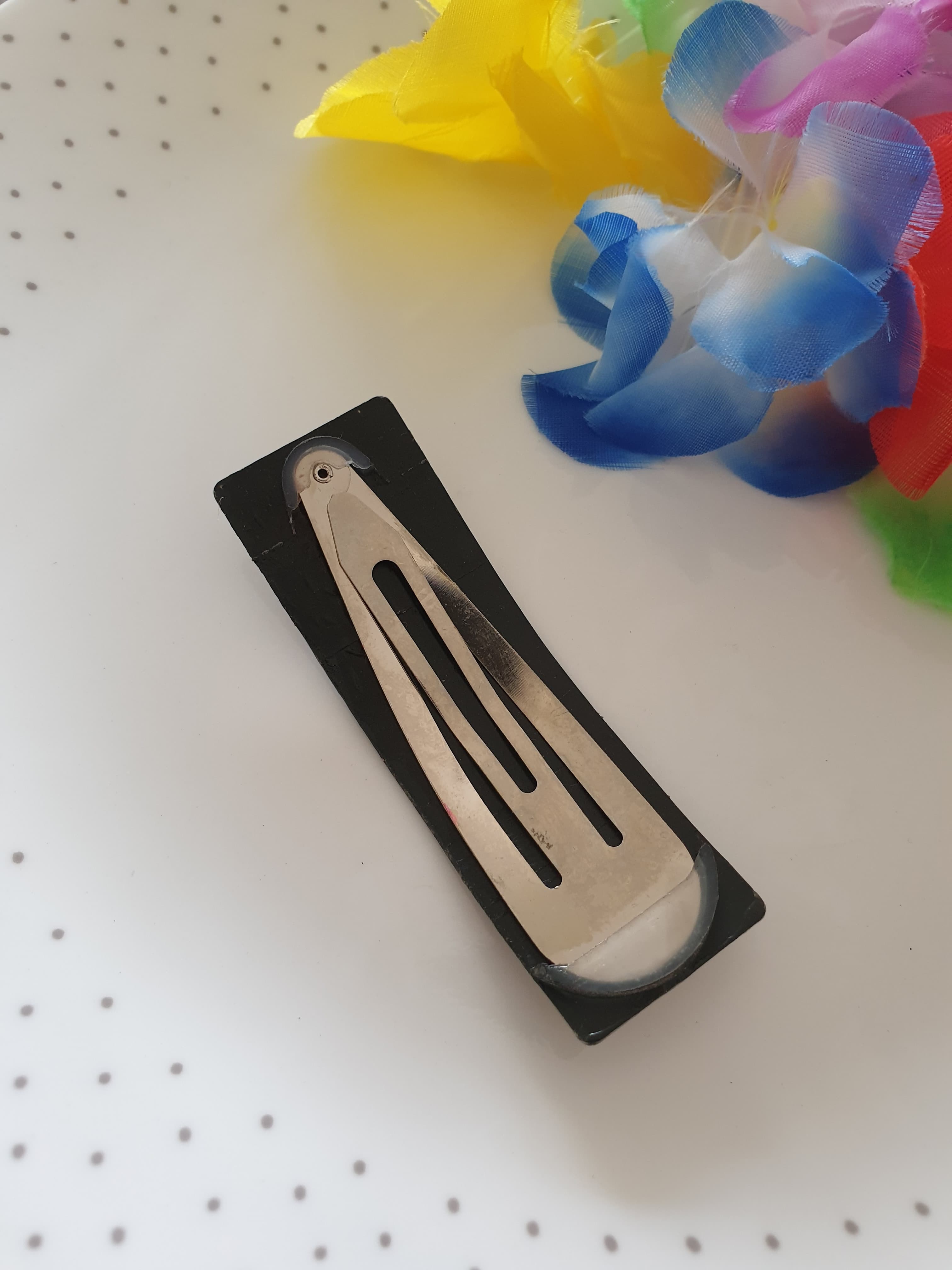 Black Handpainted Designer Hair Clip