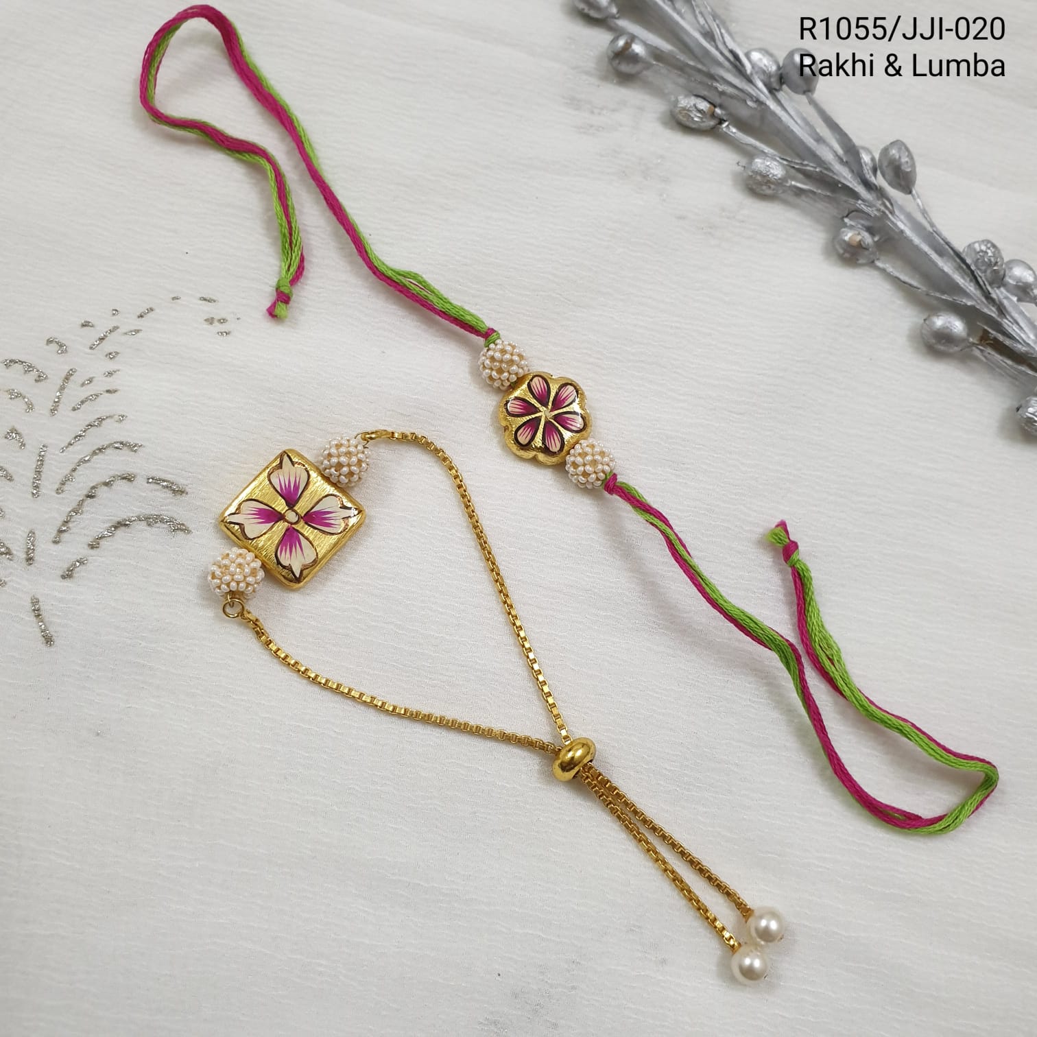 Floral Hand Meenakari Rakhi For Rakshabandhan