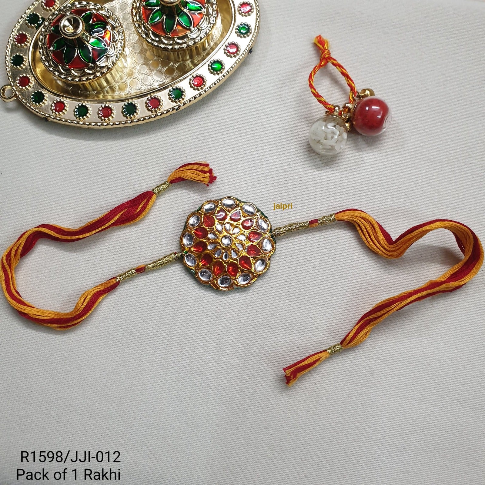 Red Kundan Rakhi