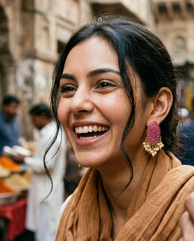 Oval Carving Stud Earrings