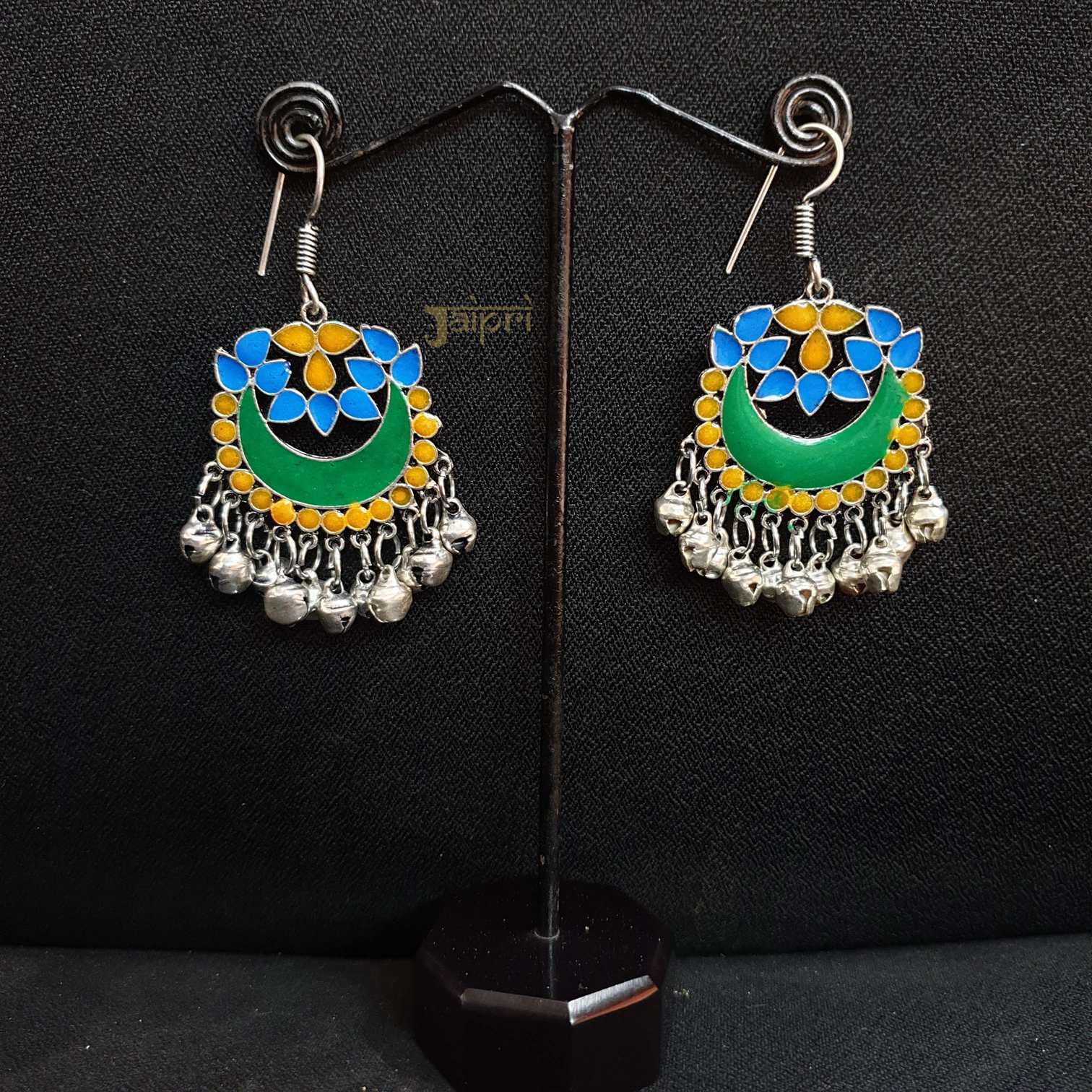 Multicolor Afgani Silver Meenakari Earrings