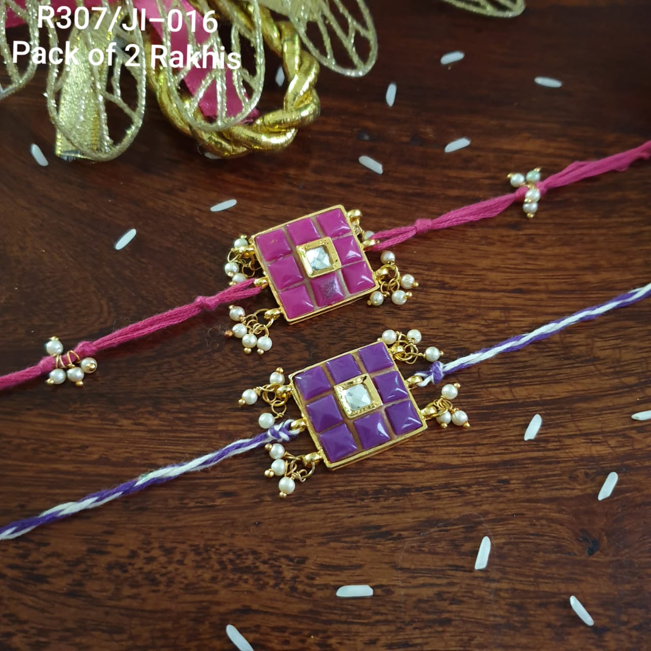 Elegant Stone Rakhi For Rakshabandhan (Pack Of Two)