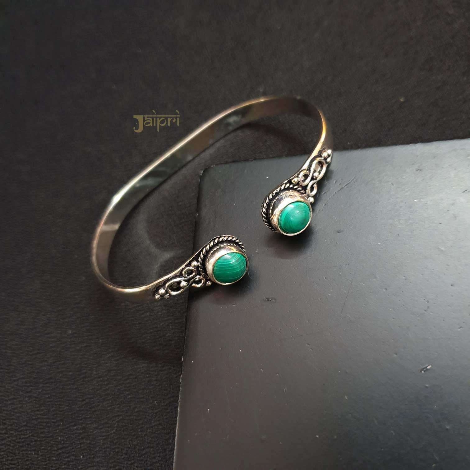 Sea Green Stone Adorable Cuff Bangle