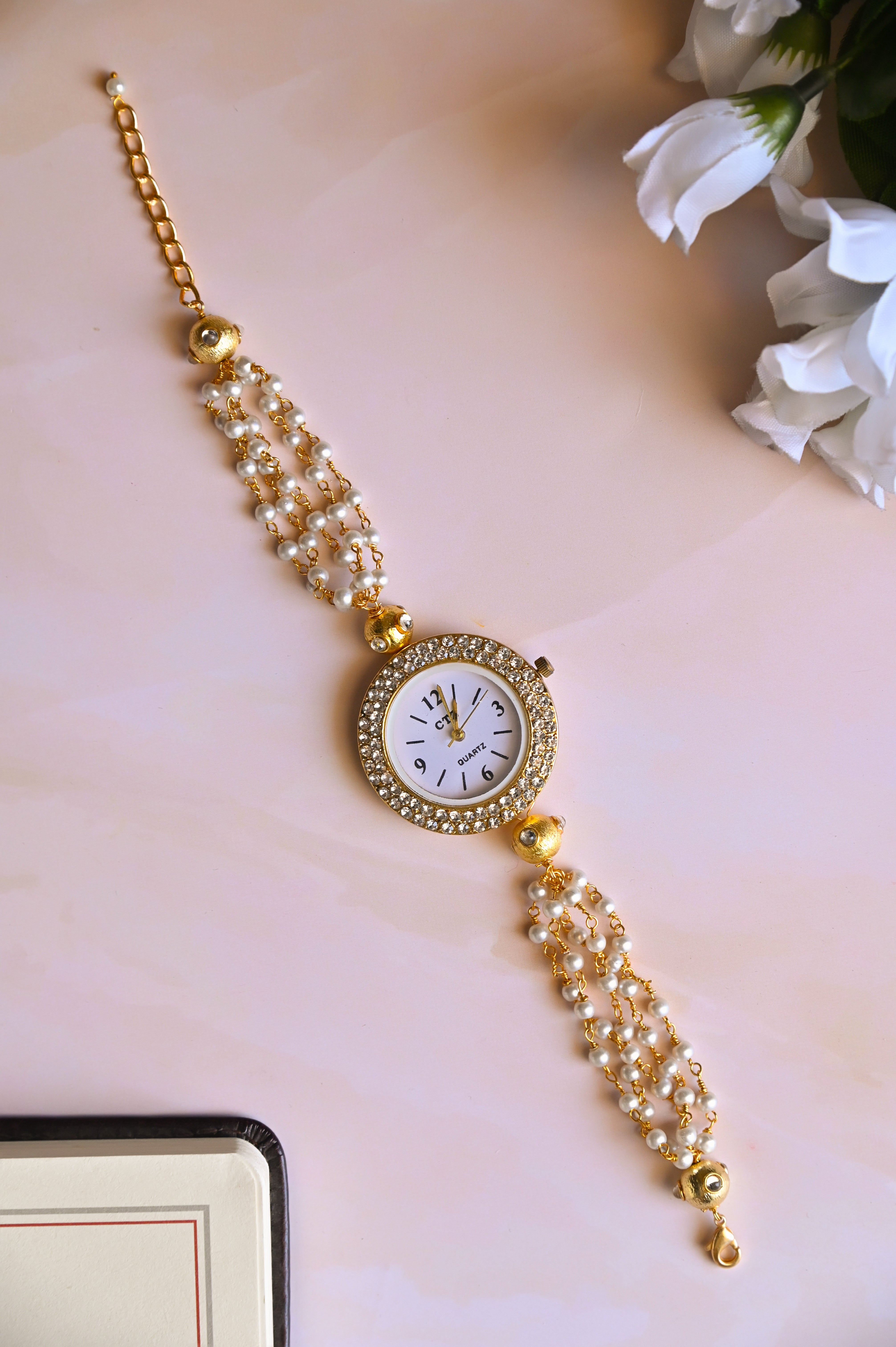 Pearl Beaded Wrist Watch