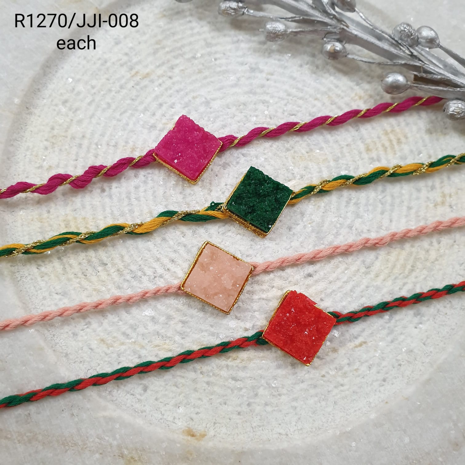 Druzy Like Stone Rakhi (Pack of Four)