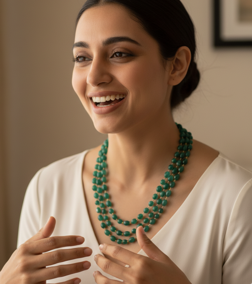 Emerald Green Beaded Necklace