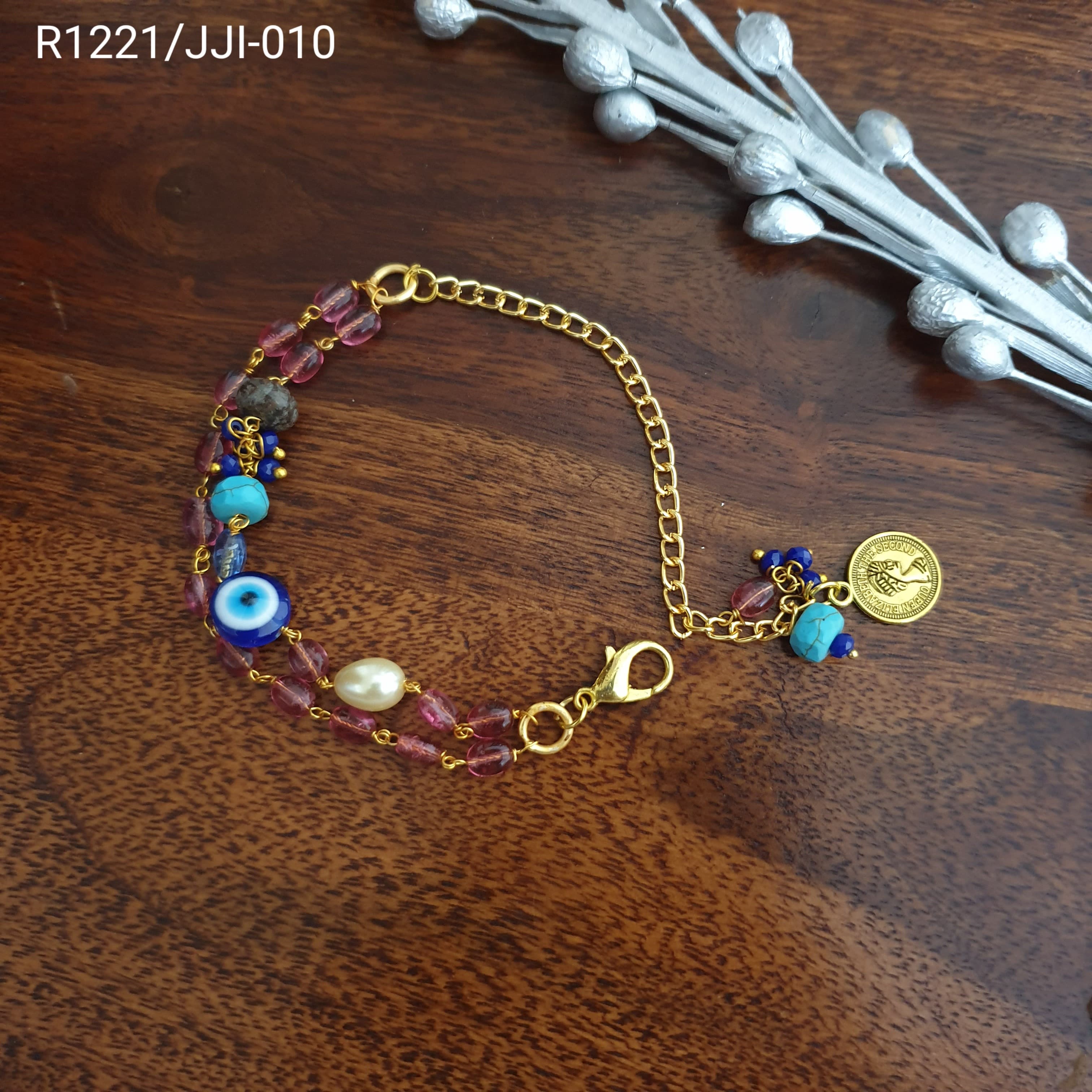 Evil Eye Fancy Beads Bracelet Rakhi