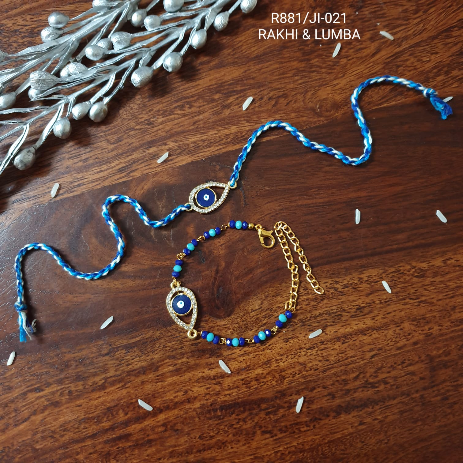 Dark Blue Evil Eye Rakhi For Rakshabandhan