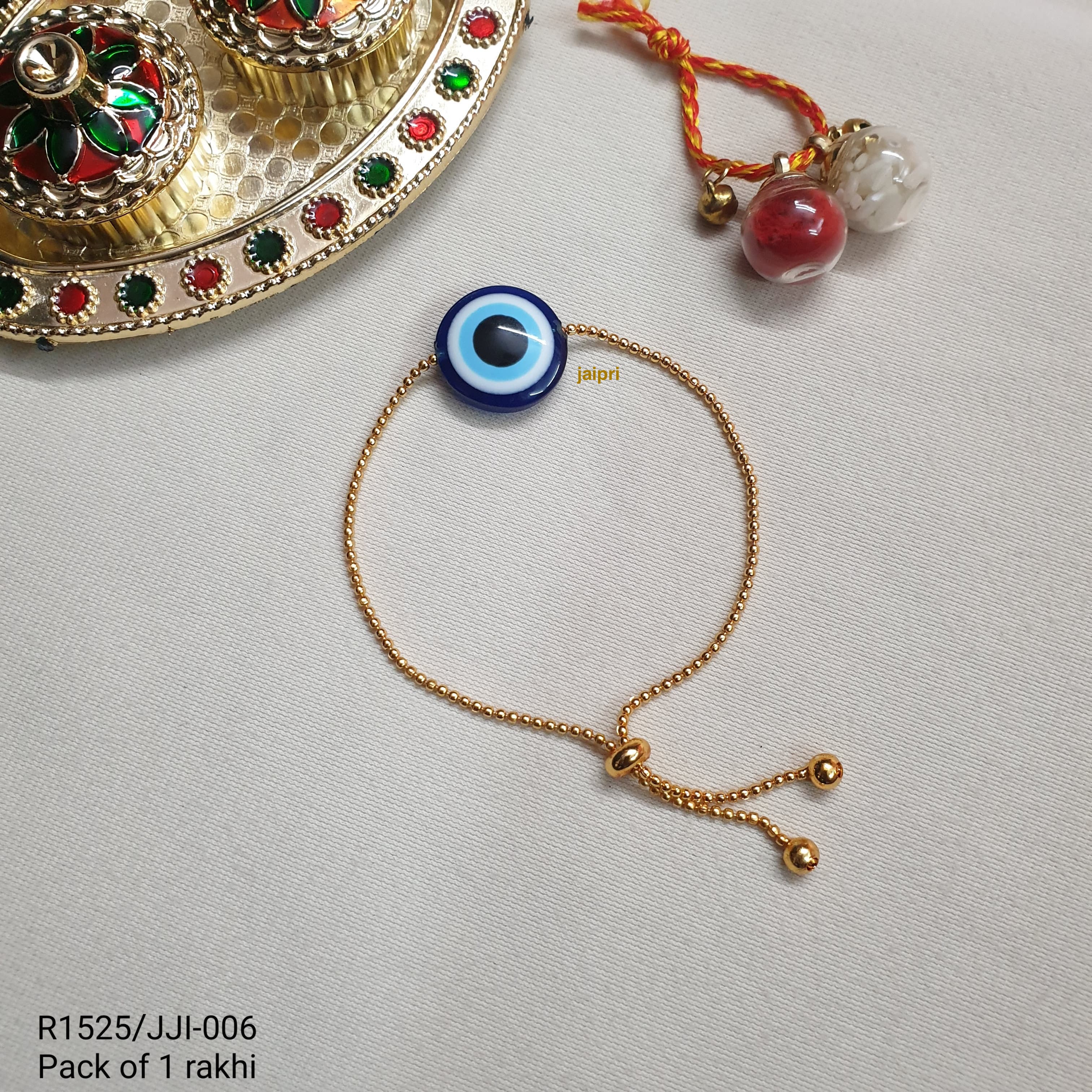 Big Evil Eye Bracelet Chain Rakhi