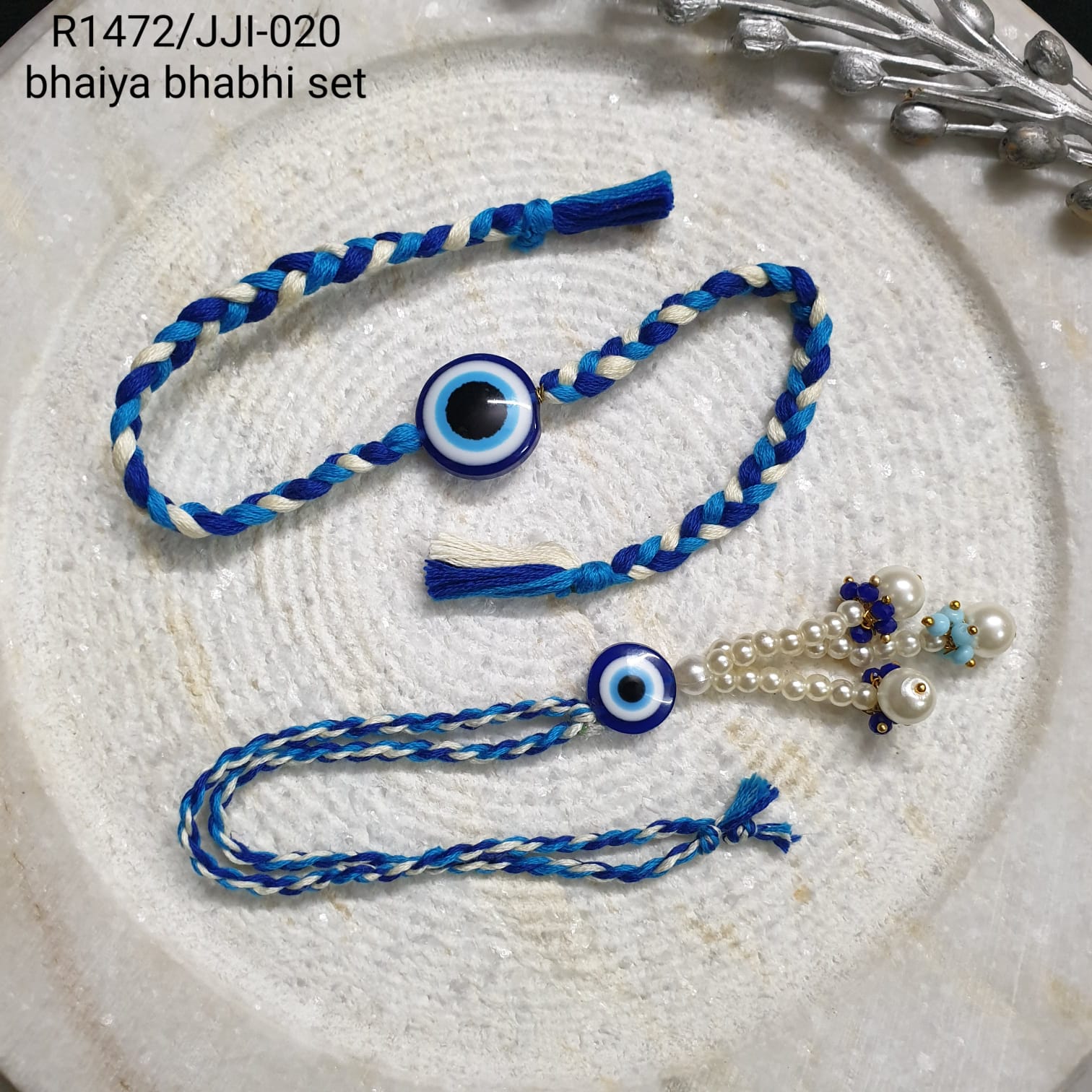 Evil Eye Rakhi And Lumba Combo For Brother Bhabhi