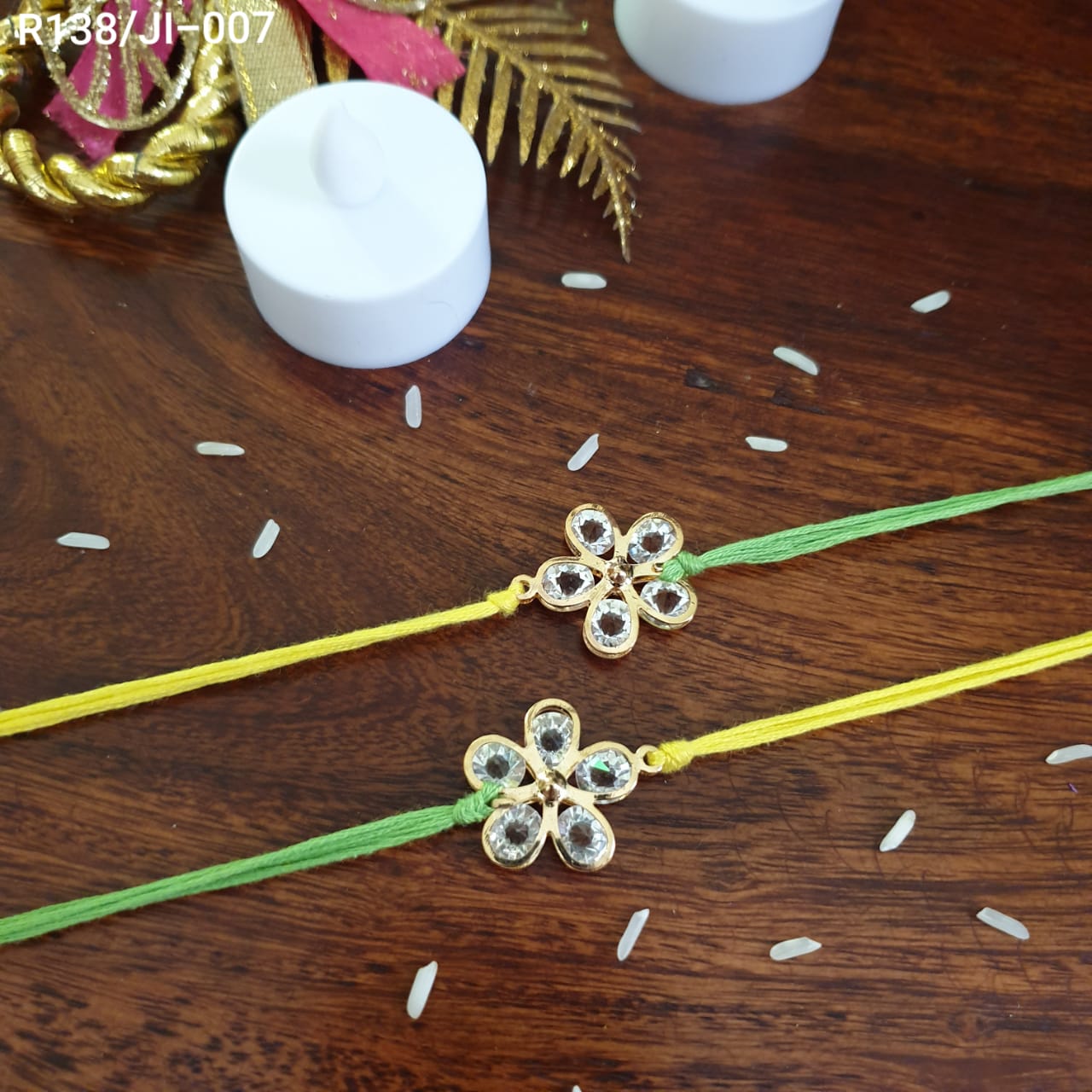 Floral Stone Rakhi (Pack Of Two)