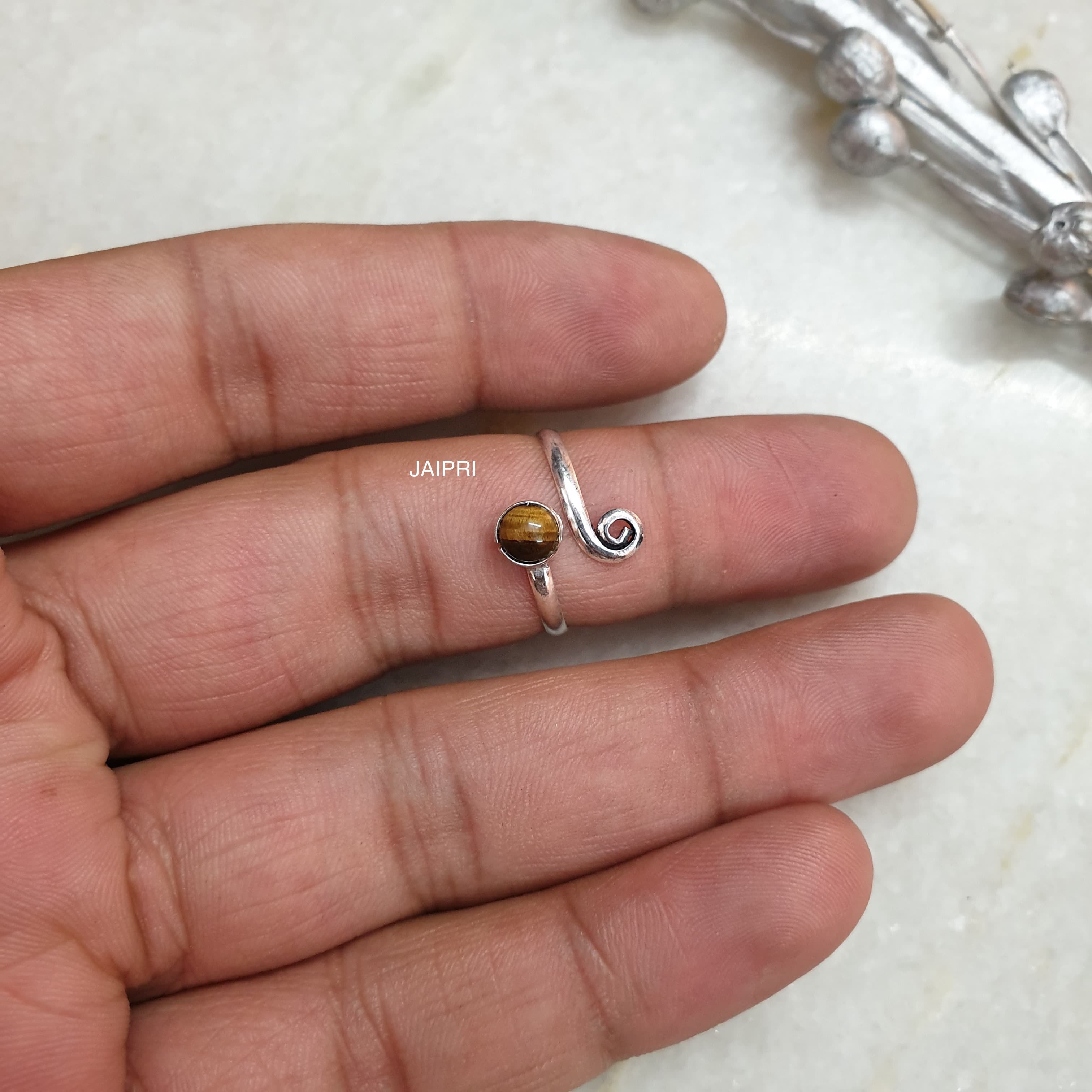 Tiger Eye Stone Designer Adjustable Ring