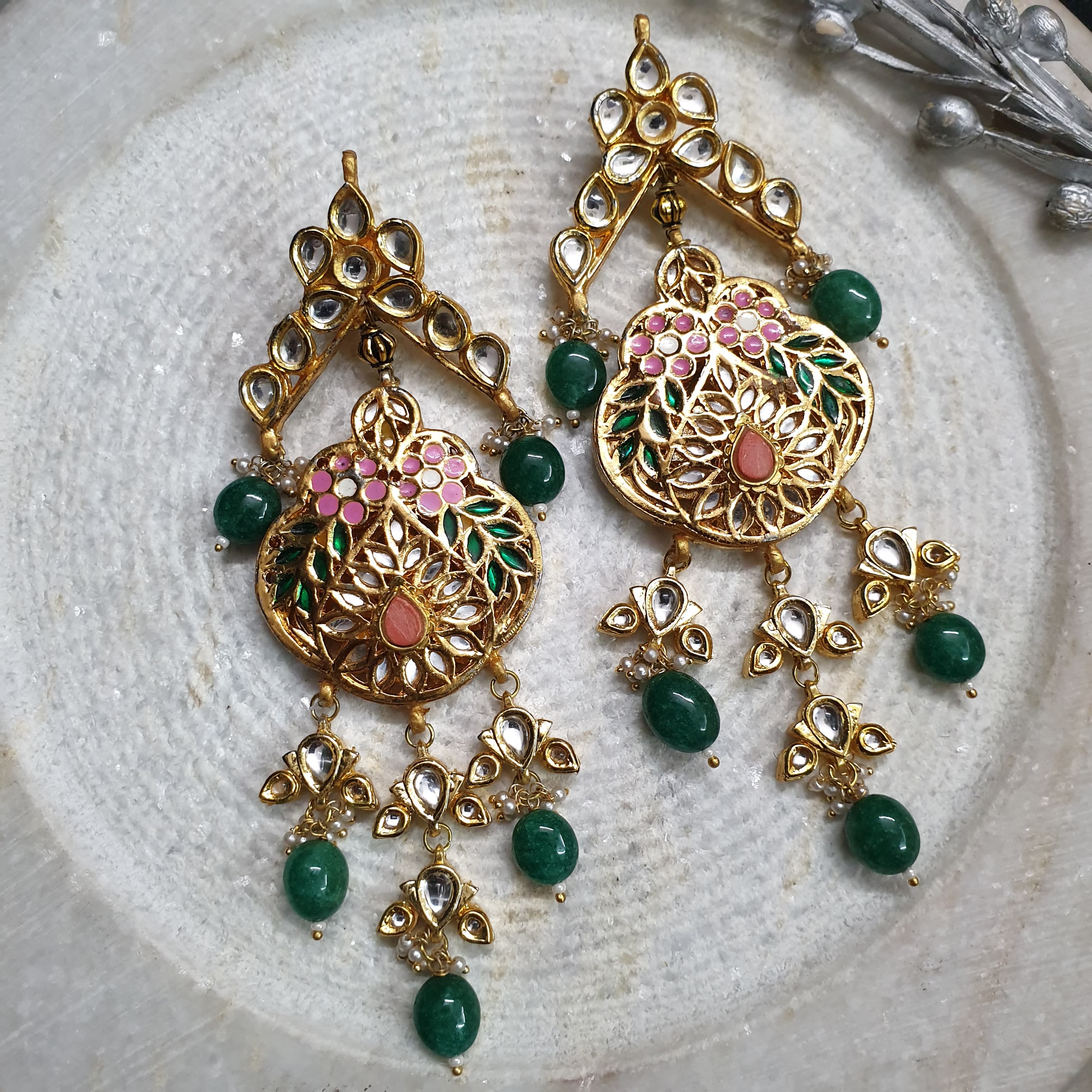 Kundan Meenakari Earrings