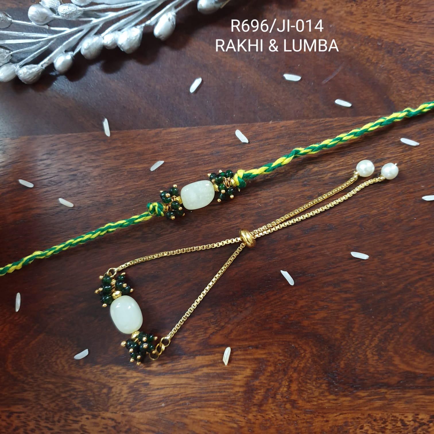 Green Stone Bhaiya Bhabhi Rakhi