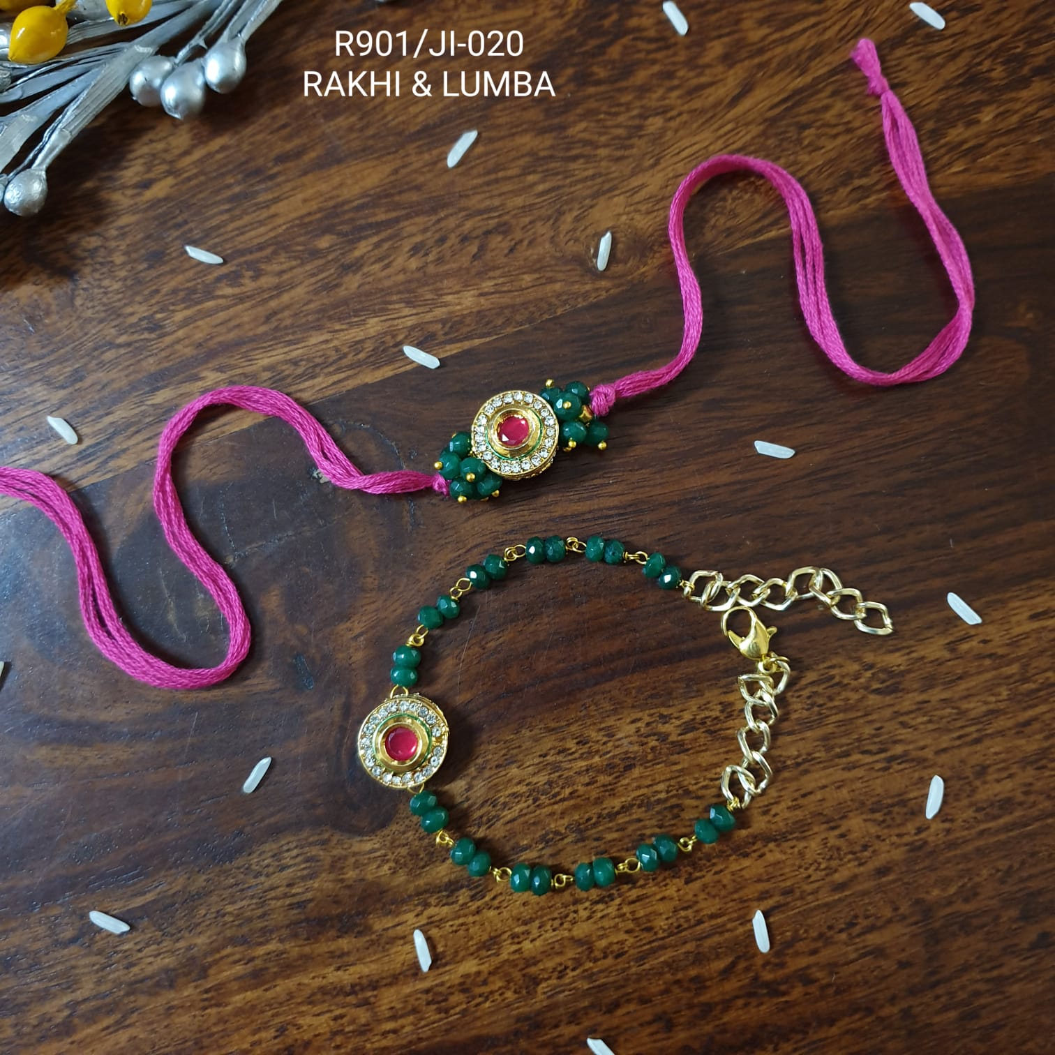 red-ad-stone-rakhi-for-bhaiya-bhabhi-jaipri