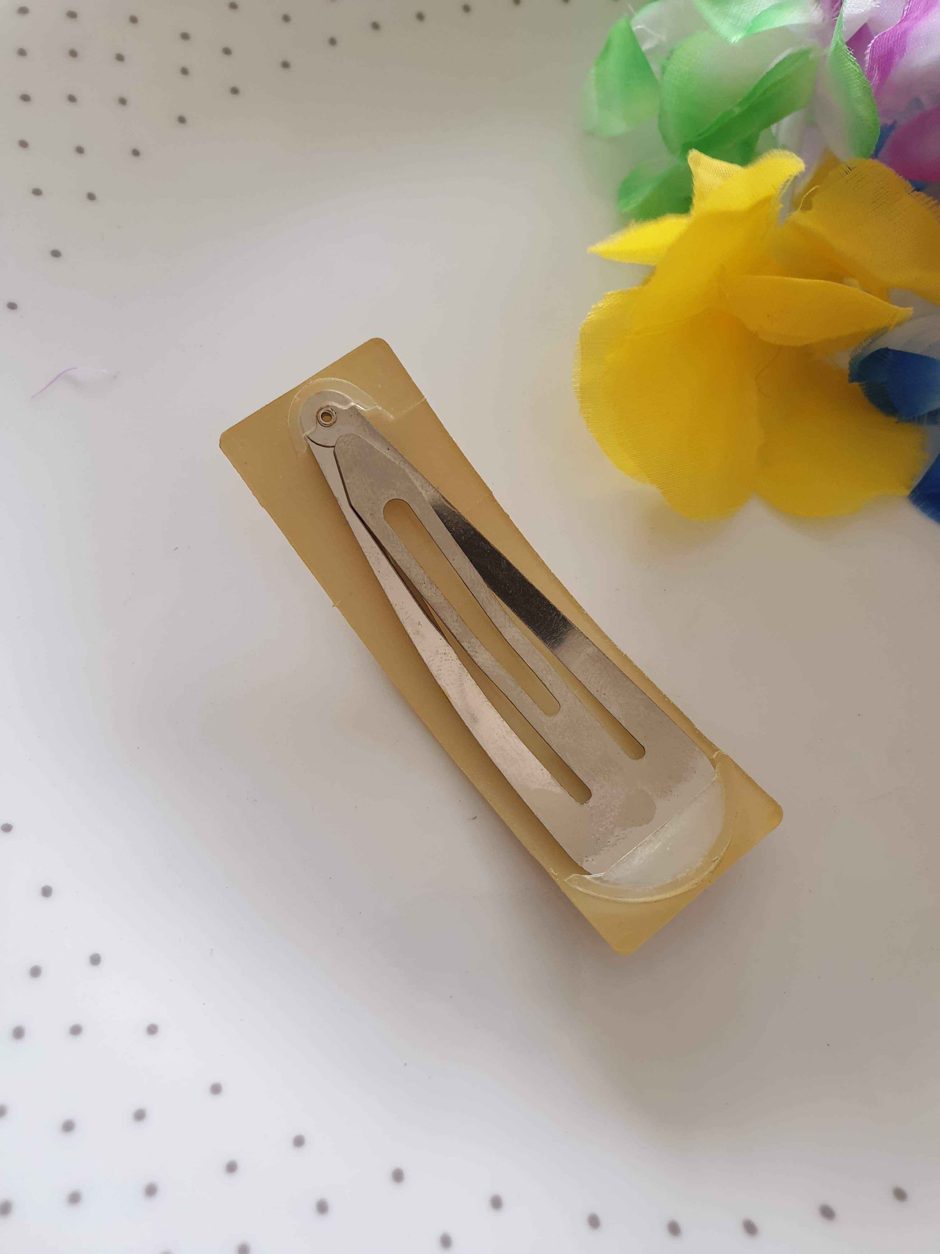 Beige Handpainted Designer Hair Clip