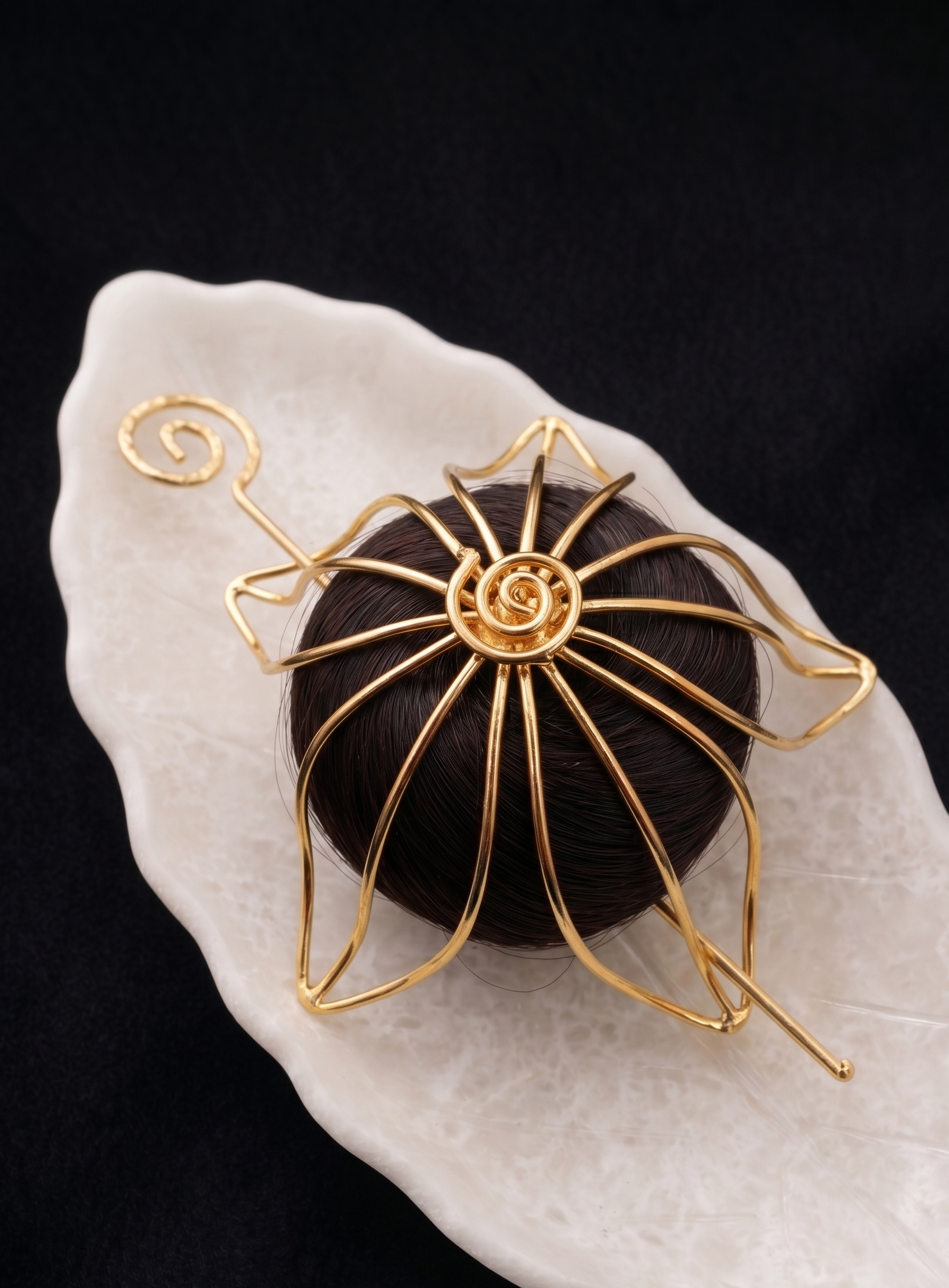 Handcrafted Gold Bridal Bun Pin