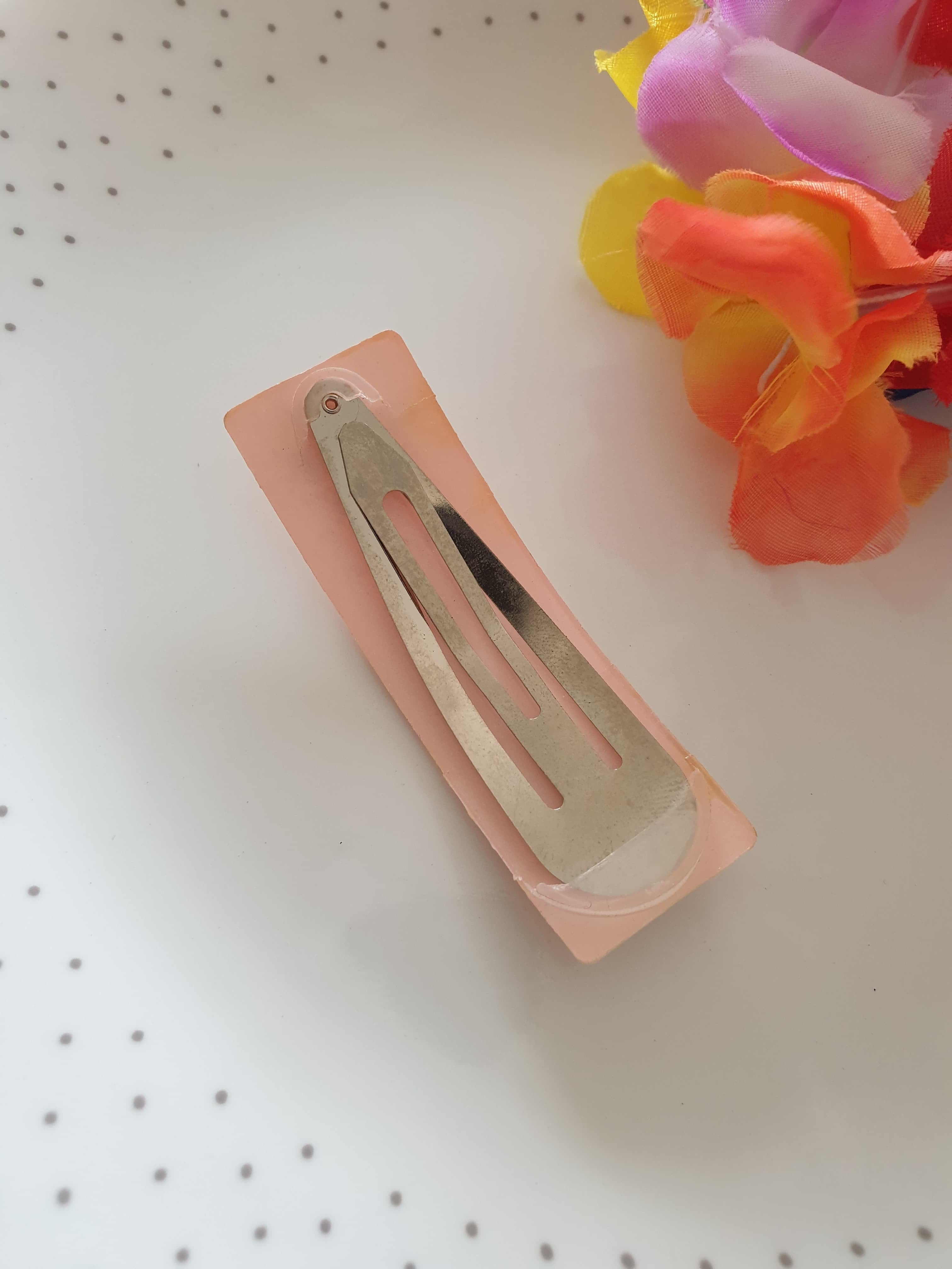 Peach Handpainted Designer Hair Clip