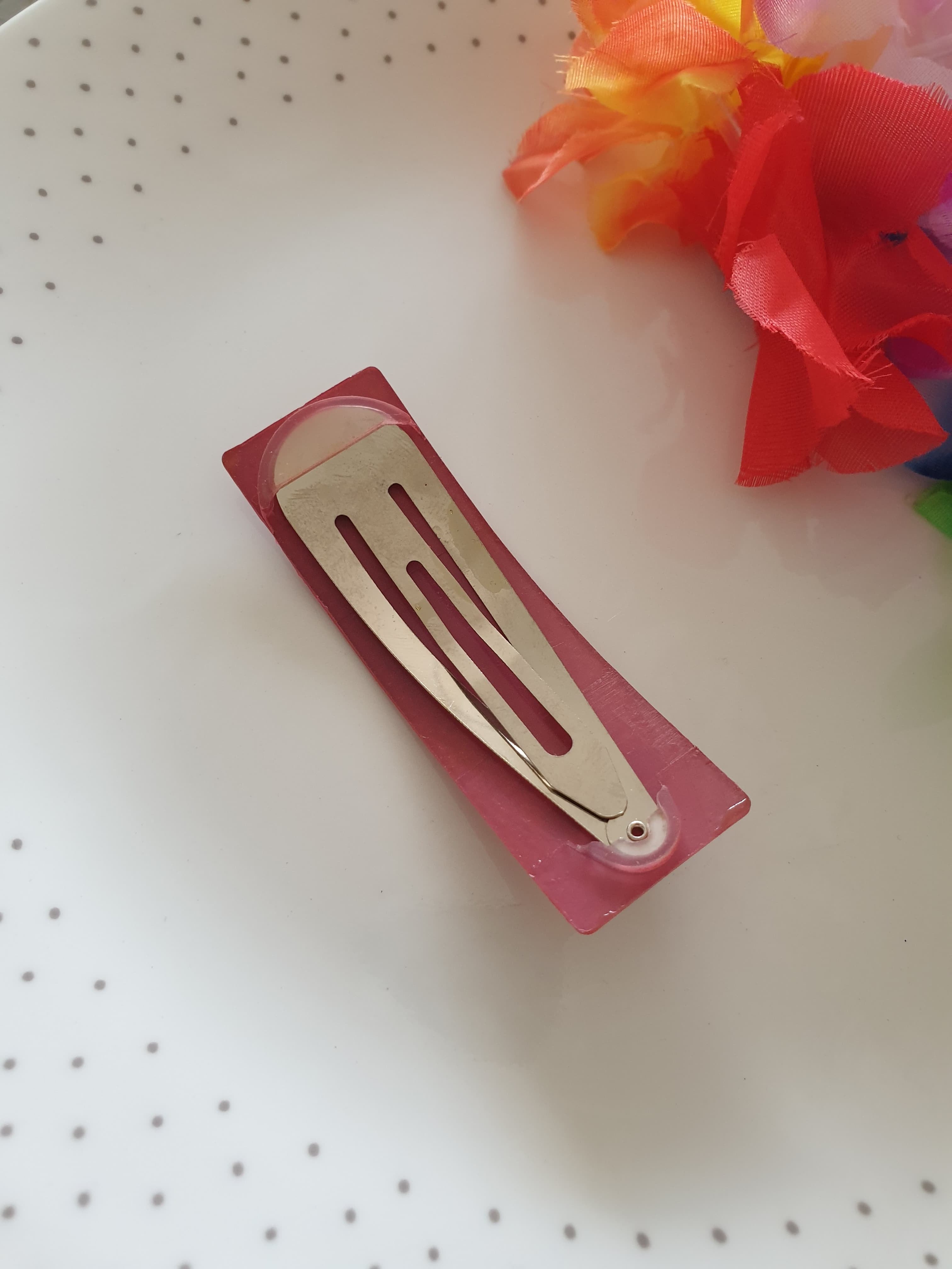 Hot Pink Handpainted Designer Hair Clip