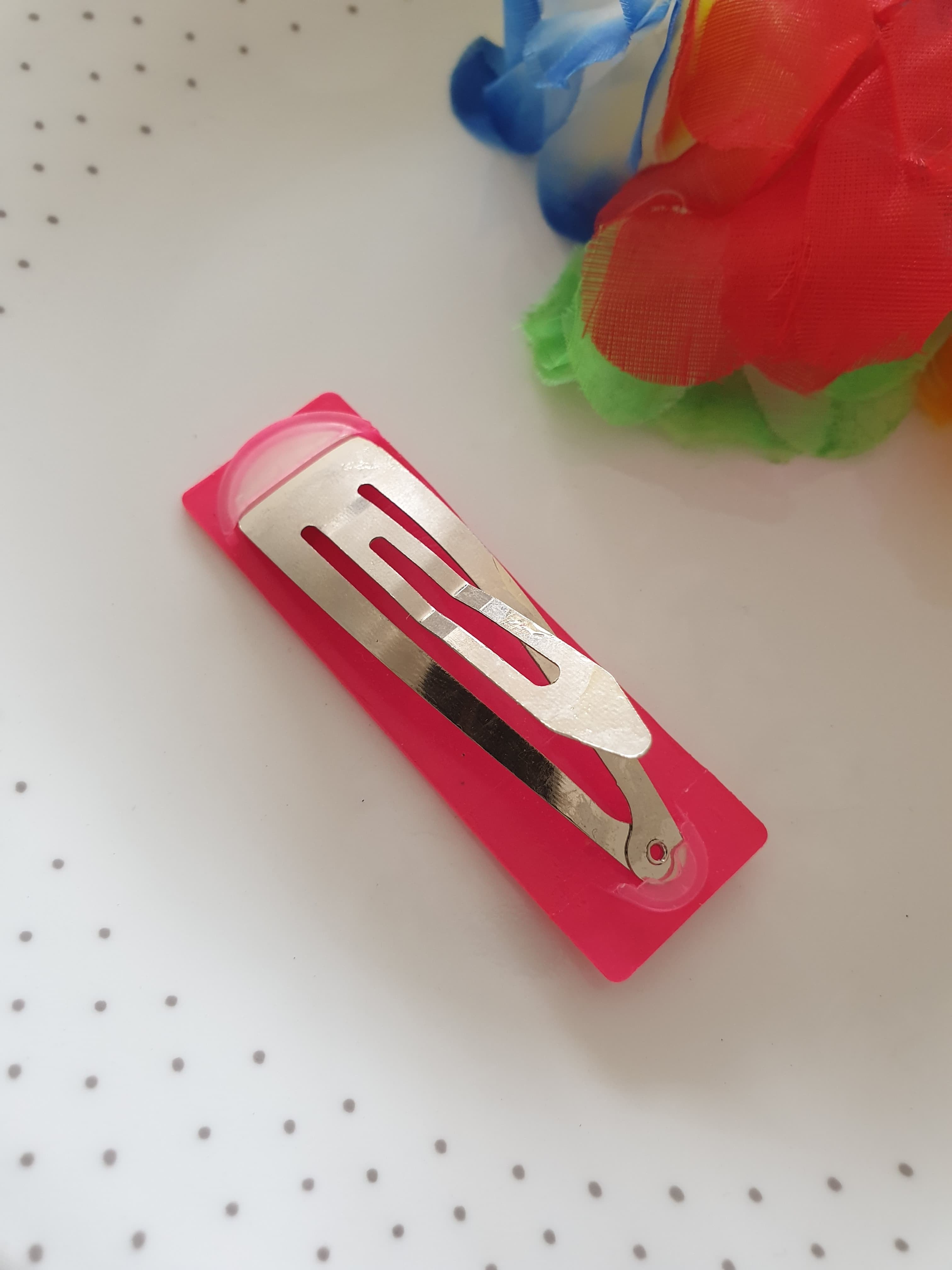 Pink Handpainted Designer Hair Clip