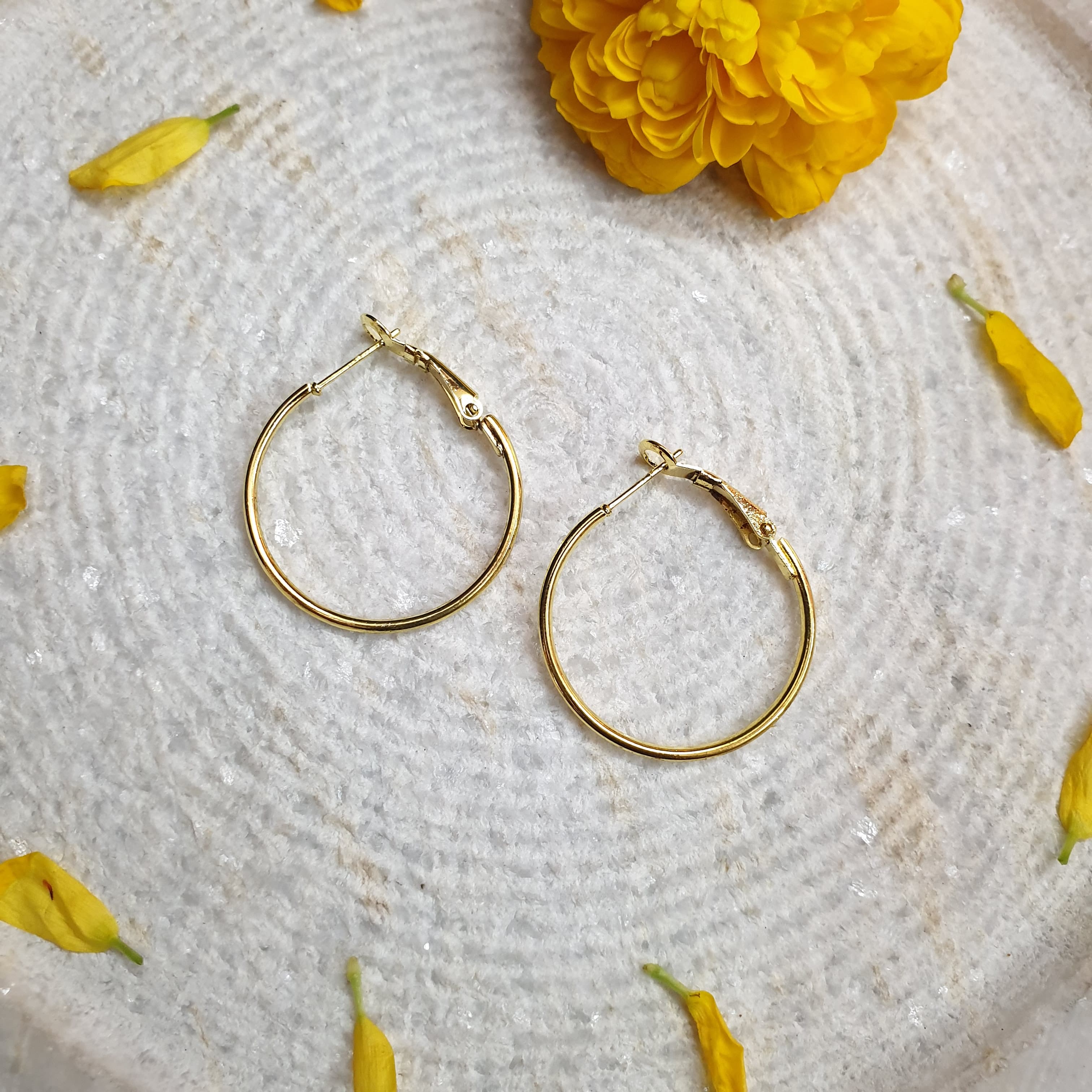 Gold Tone Small Hoop Earrings
