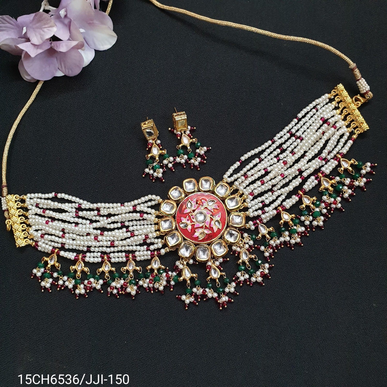 Mahika Red Kundan Choker Necklace