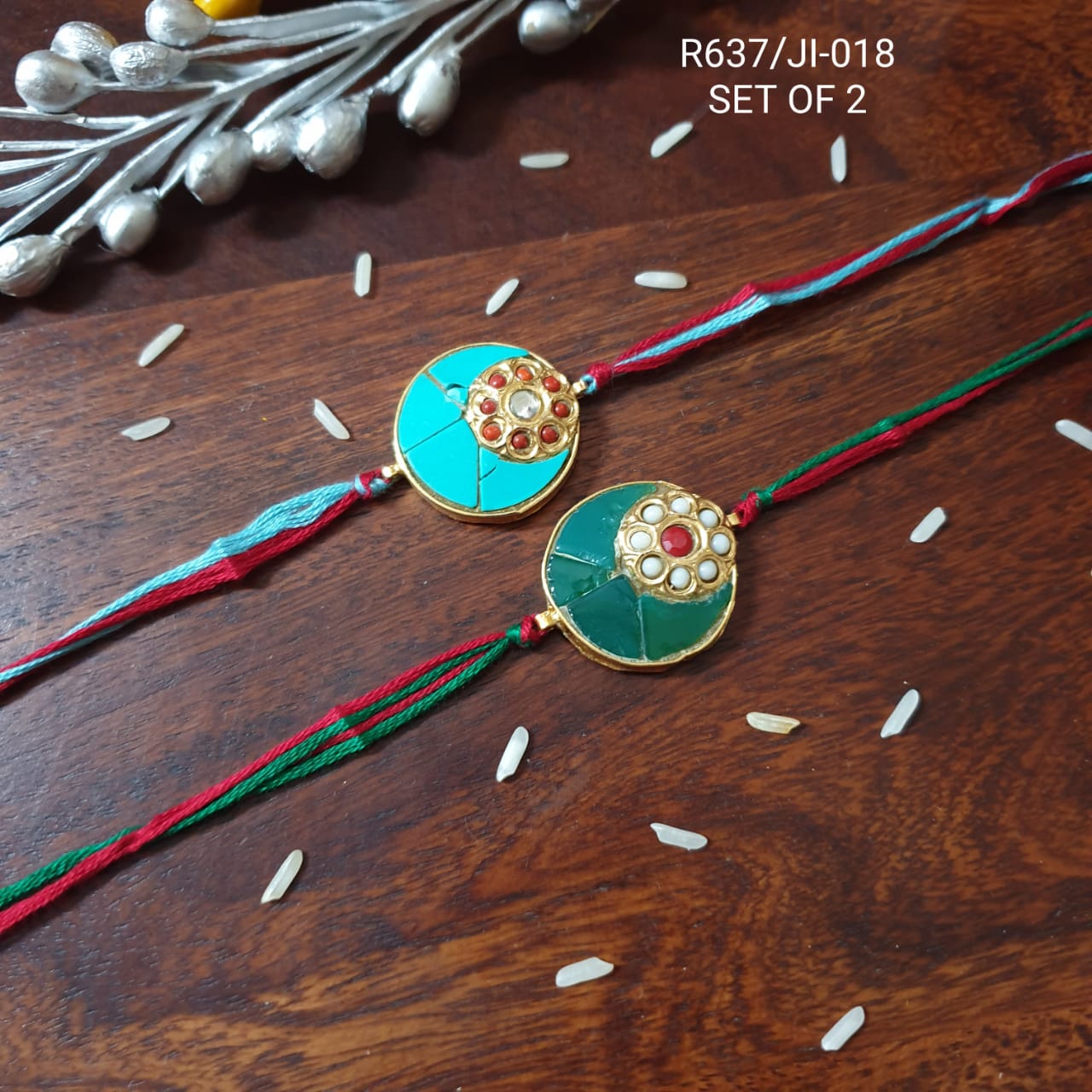 Jaipuri Rakhi For Bhaiya Bhabhi (Pack Of Two)