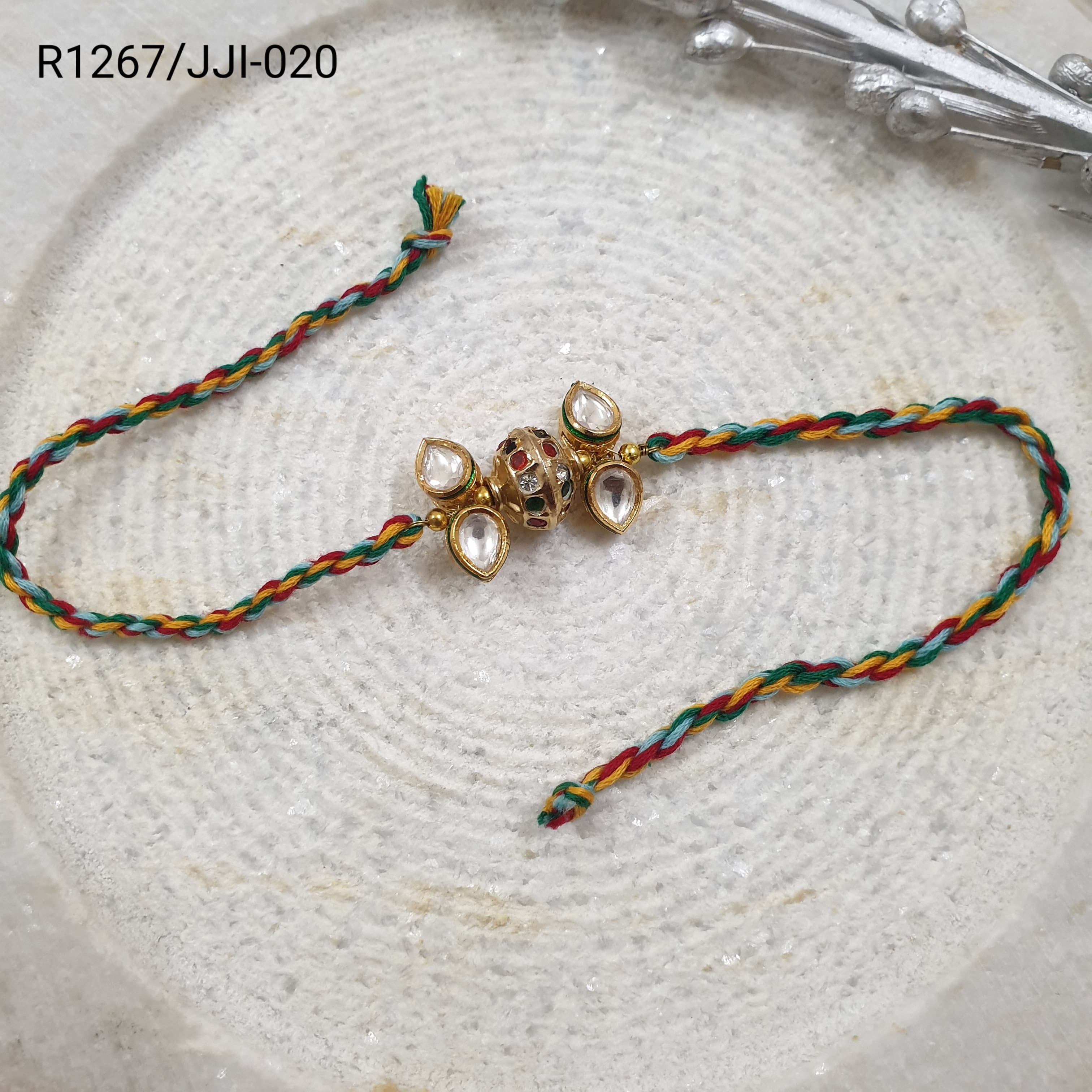 Jadau Kundan Stone Rakhi