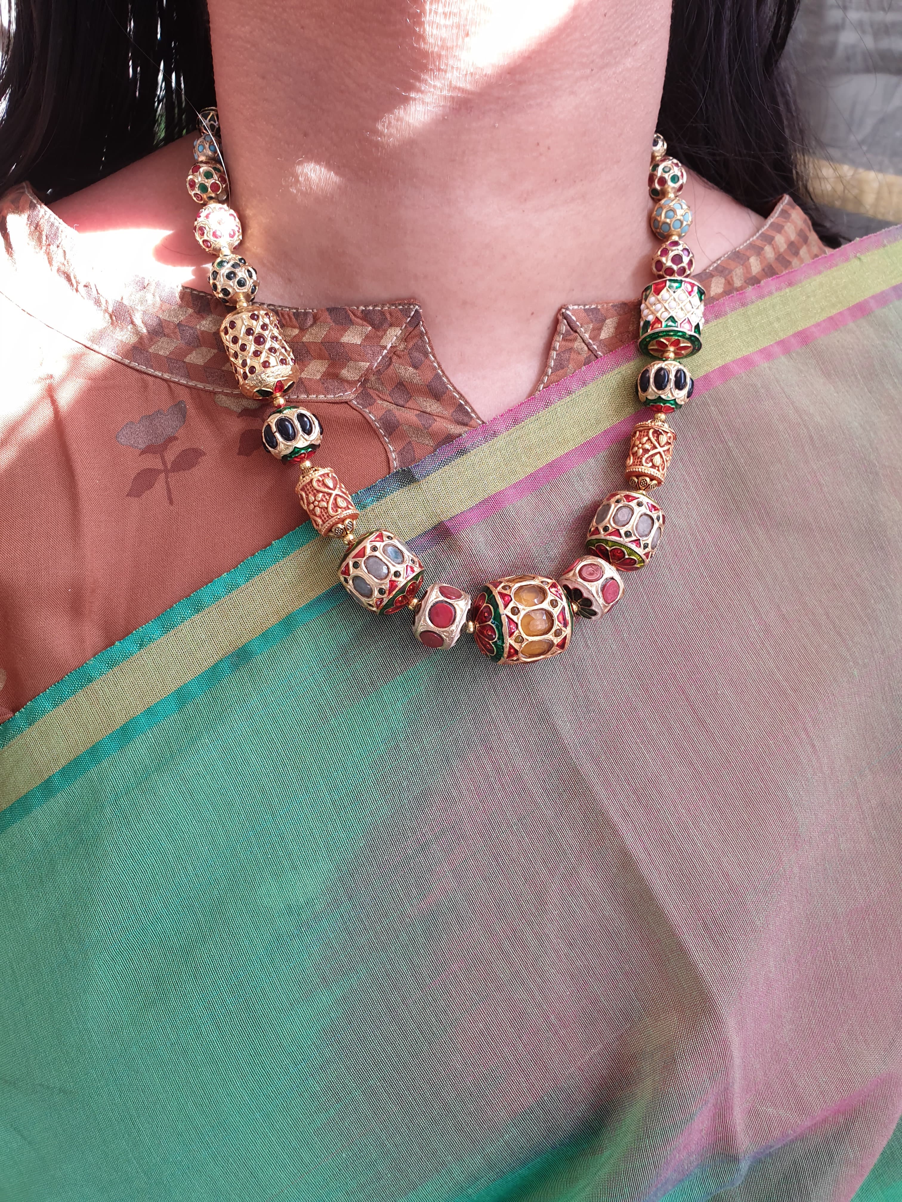 Unique Multicolor Beads Stone Necklace