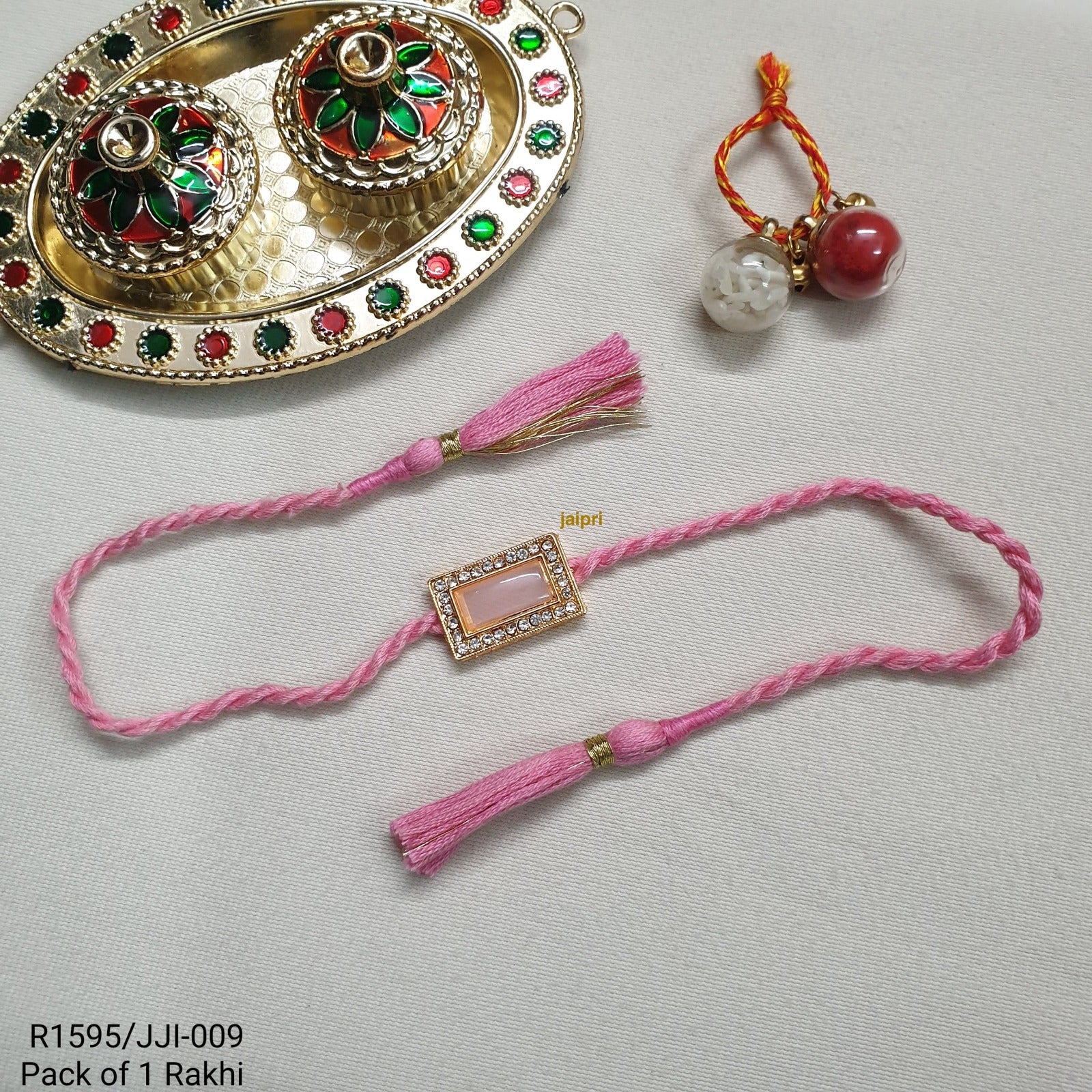 Pink Ad Stone Rakhi