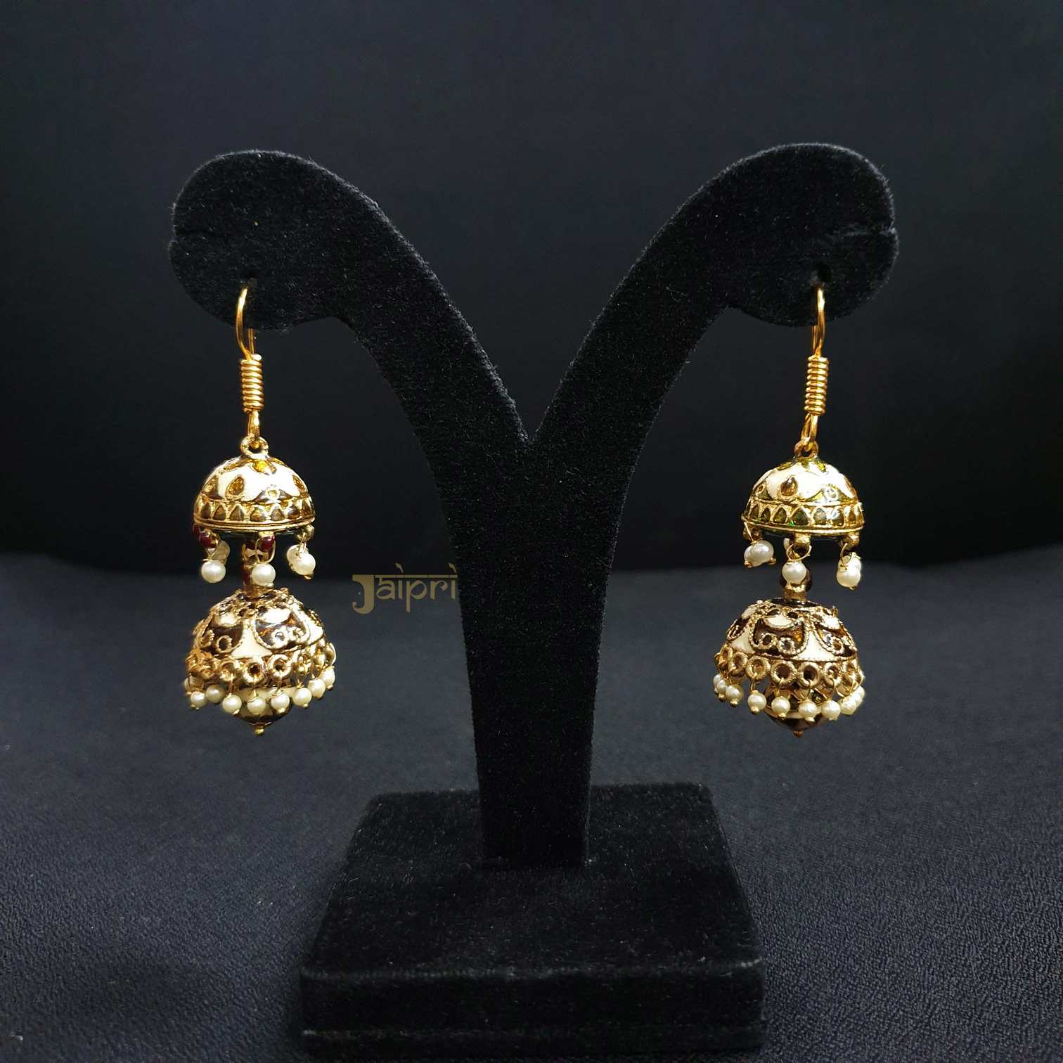 Double Layer Jhumki Meenakari Hoops Earrings