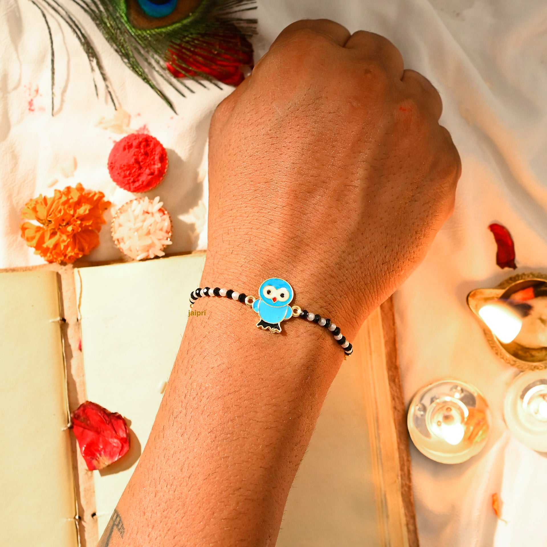 Blue Baby Bird Nazariya Rakhi For Kids