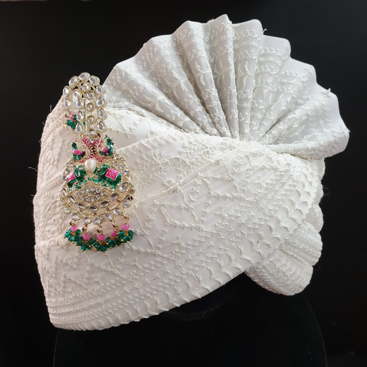 Green Kundan Elephant Kilangi For Wedding