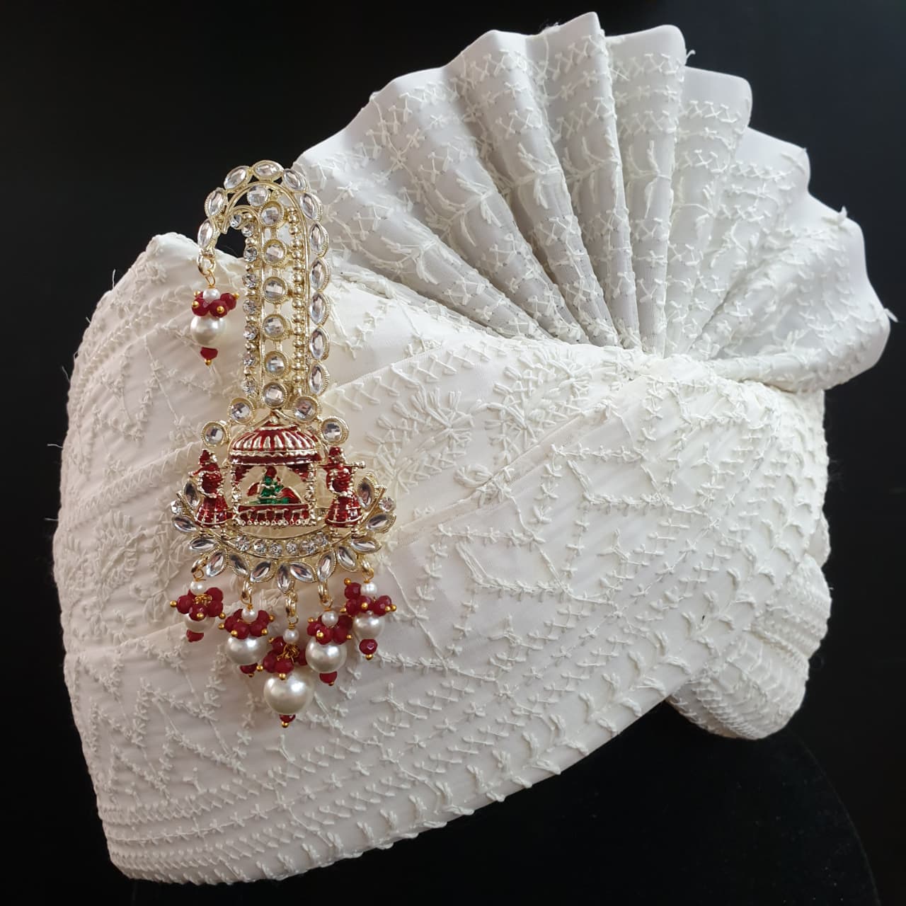 Red Stone Kundan Baraat Kilangi For Wedding
