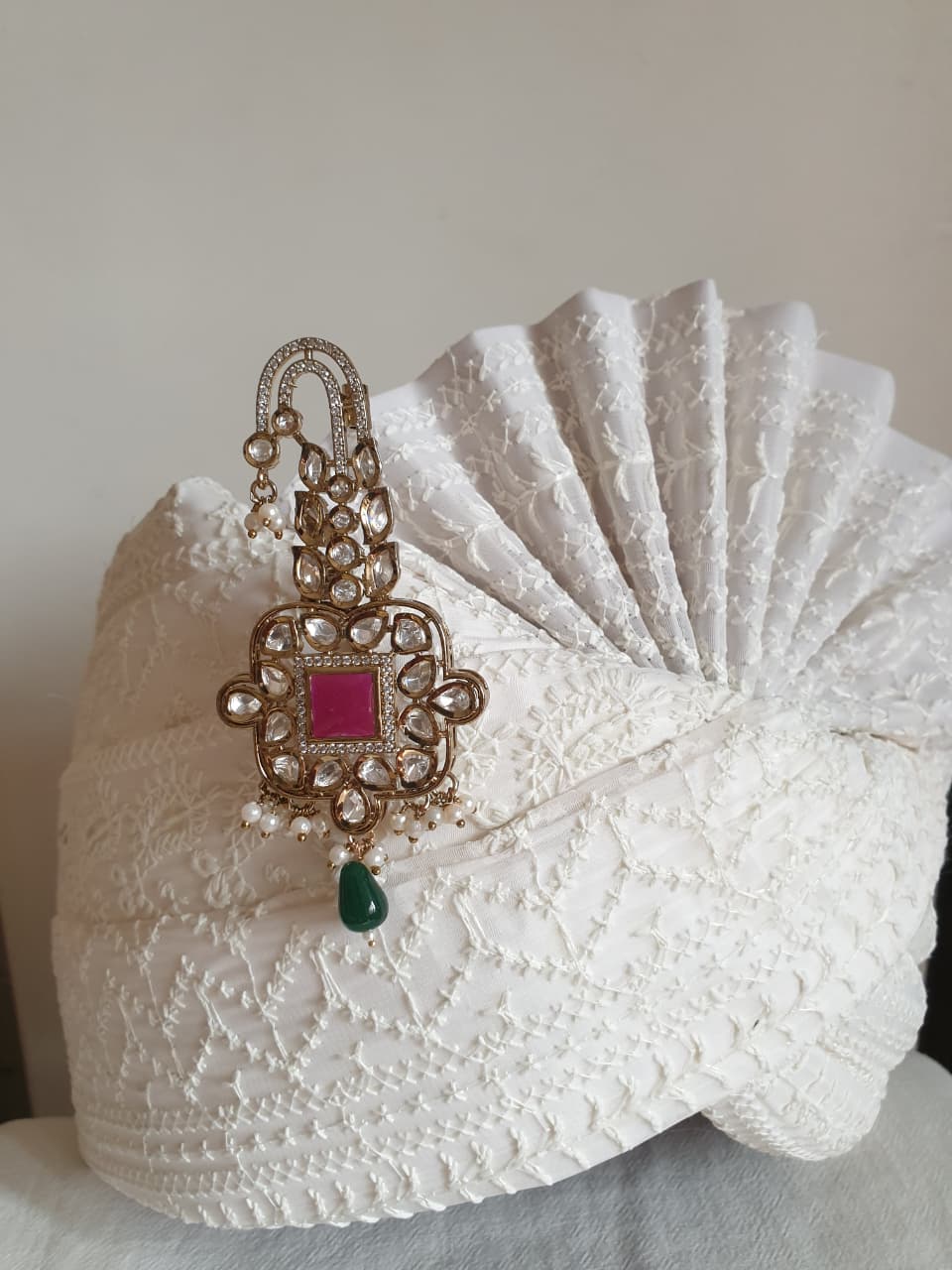 Kundan Polki Pink Stone Kilangi For Wedding