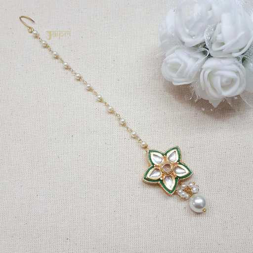 Adorable Floral Design & Pearl Stone Maang Tikka