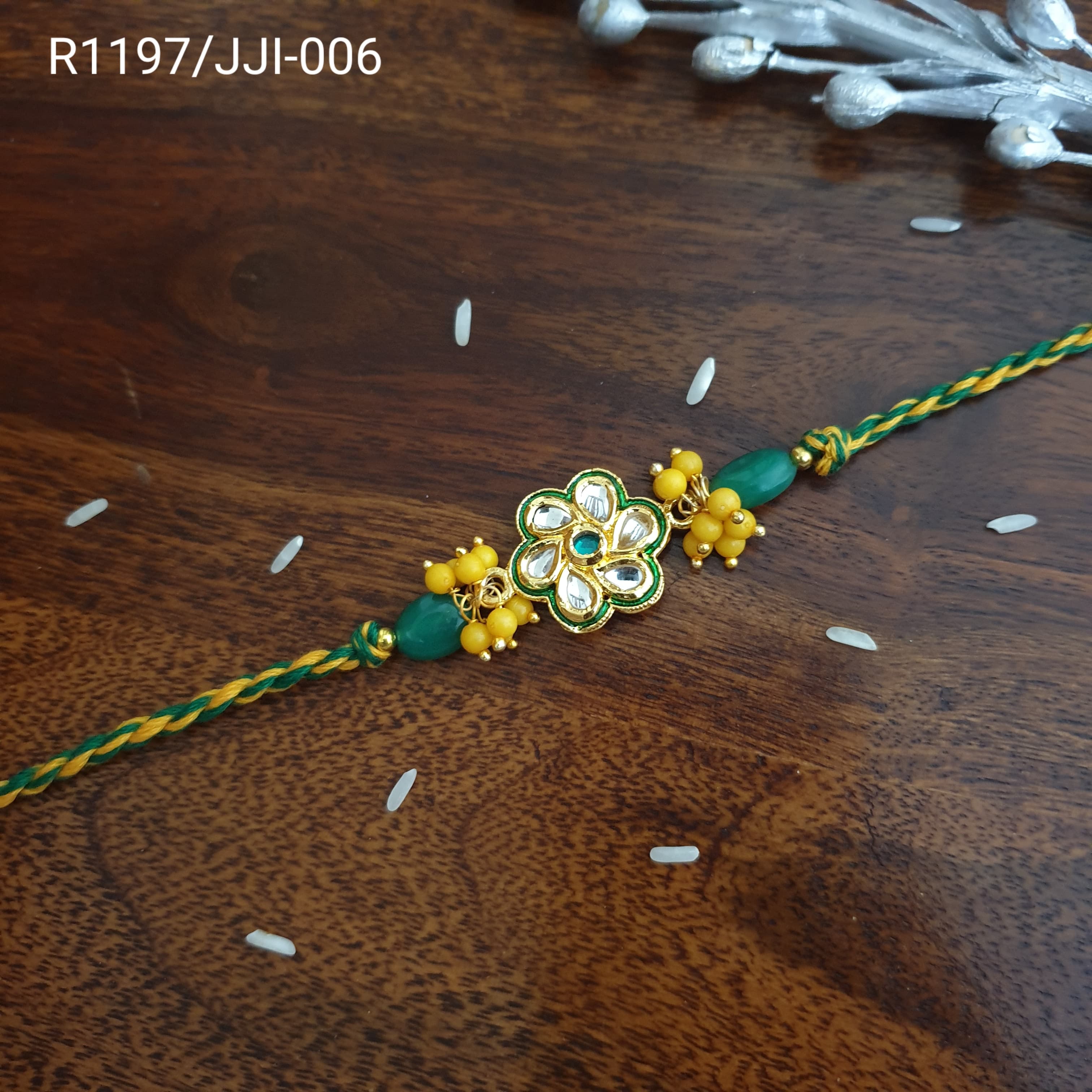 Kundan Floral Rakhi For Rakshabandhan