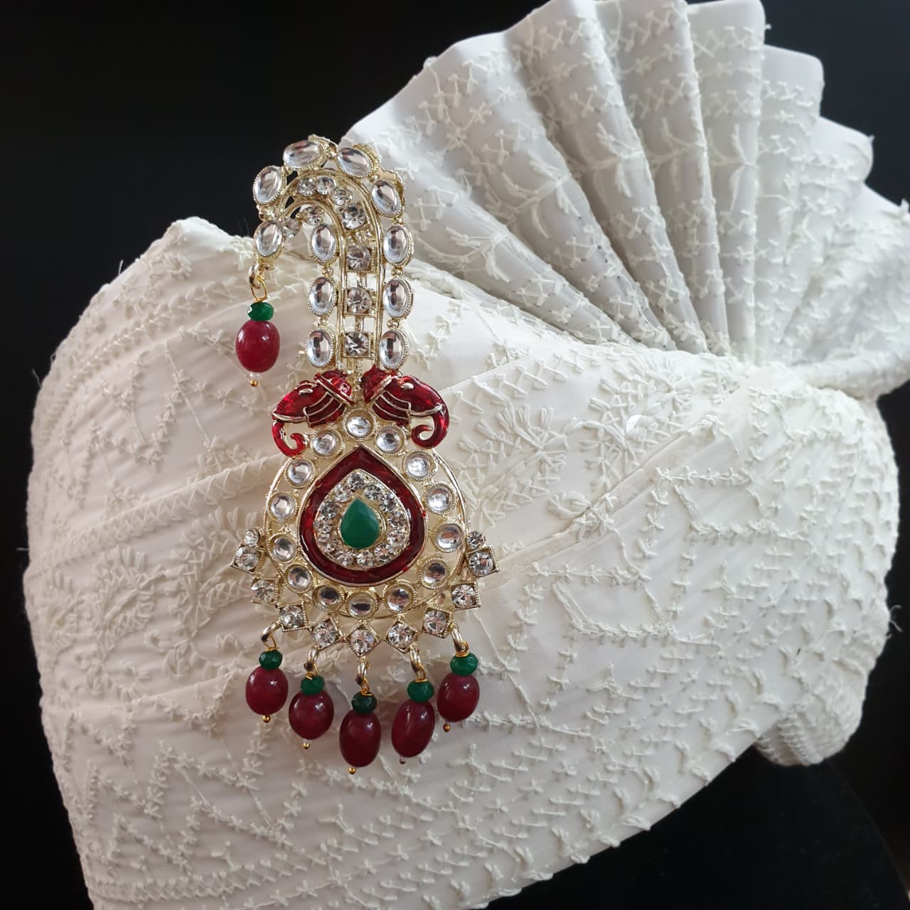 Red Elephant Kundan Kilangi For Wedding