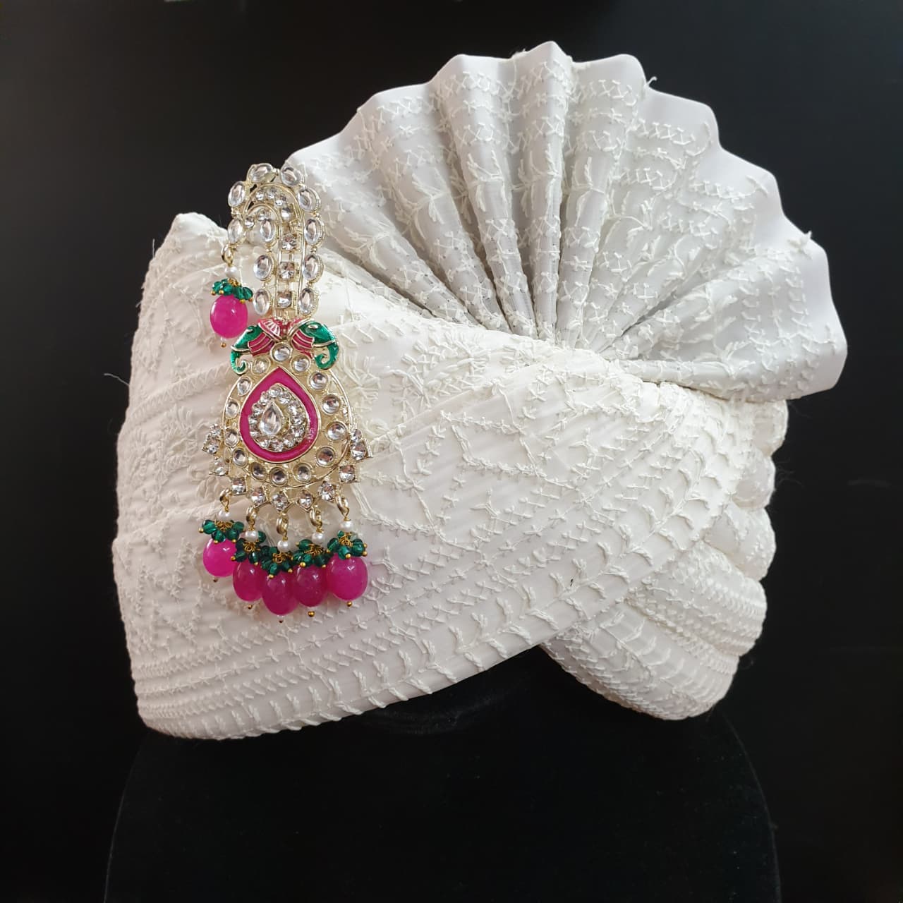 Pink Stone Kundan Elephant Kilangi For Wedding