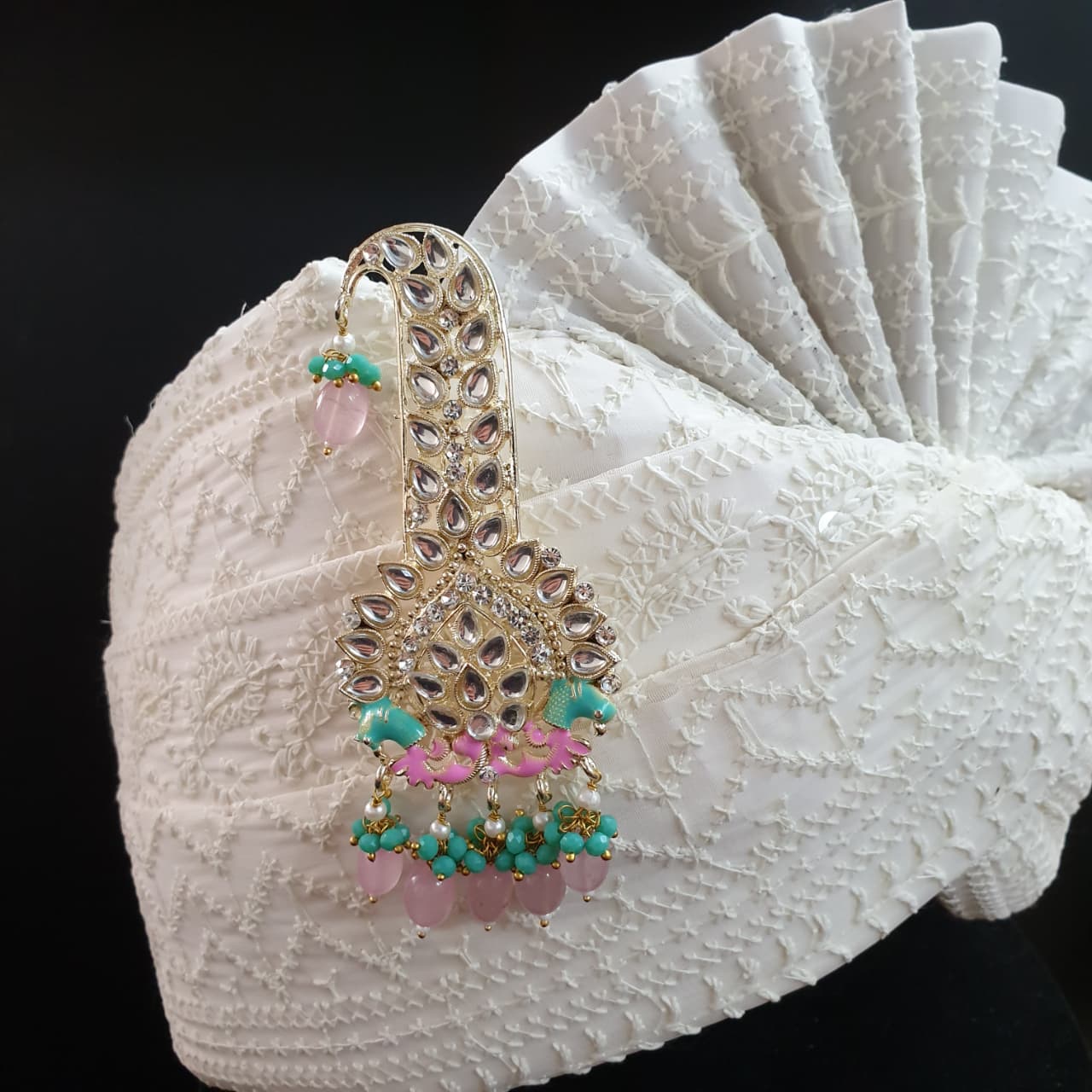 Baby Pink Stone Kundan Kilangi For Wedding