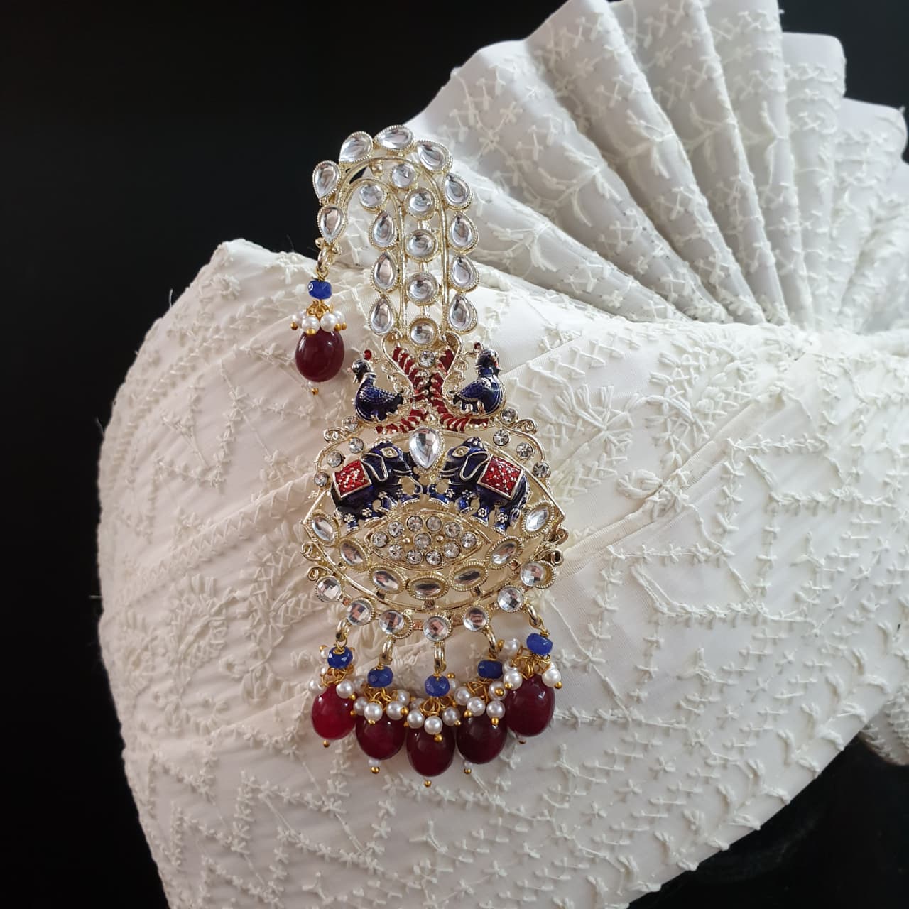 Blue Elephant Kundan Kilangi For Wedding